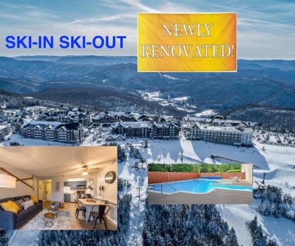 Snowshoe Ski-in & Ski-out at Silvercreek Resort – Family friendly, jacuzzi, hot tub, mountain views – Snowshoe, West Virginia