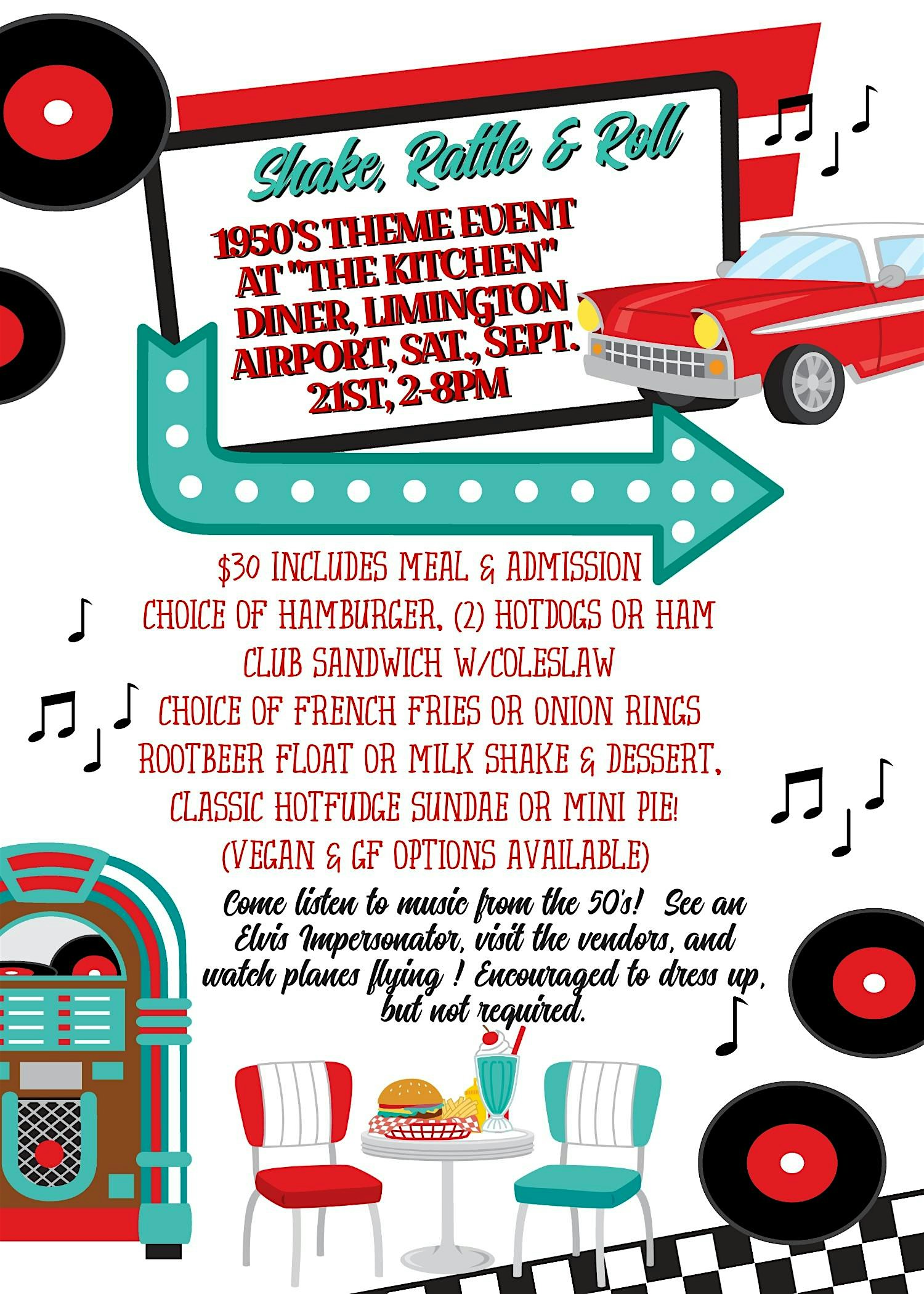 Shake, Rattle, & Roll – 1950’s Theme Event at “The Kitchen”Diner! – Limington, ME