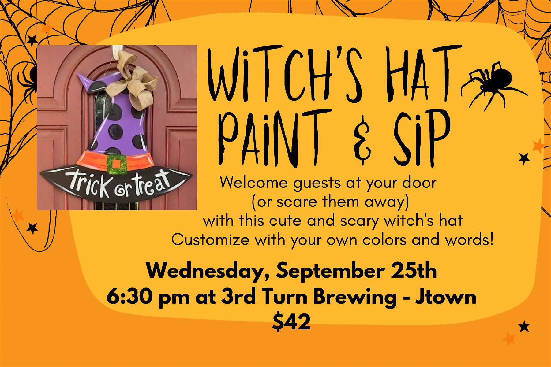 Paint and Sip with us and create this cute & scary Witchs Hat! – Louisville, KY