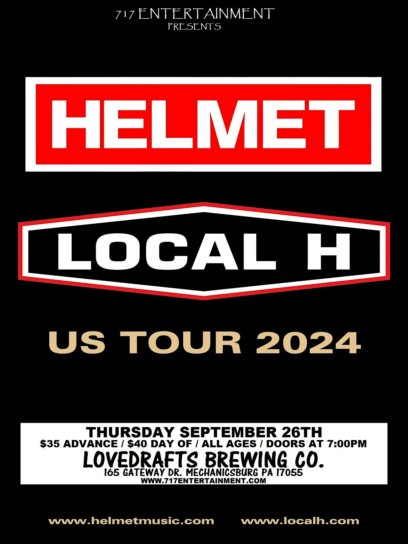 Helmet and Local H. – Mechanicsburg, PA