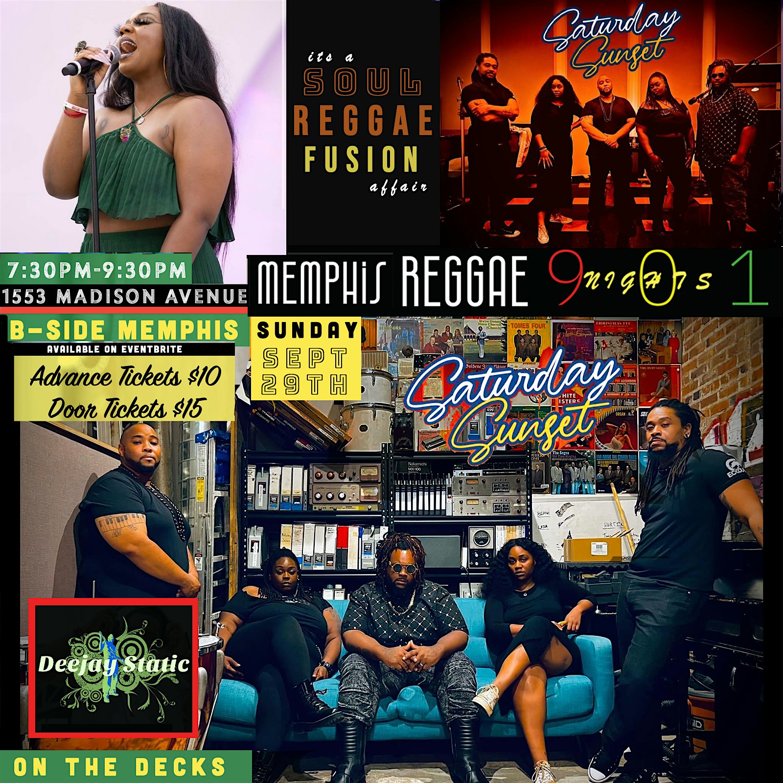 Memphis Reggae Nights feat. Saturday Sunset and DJ Static – Memphis, TN