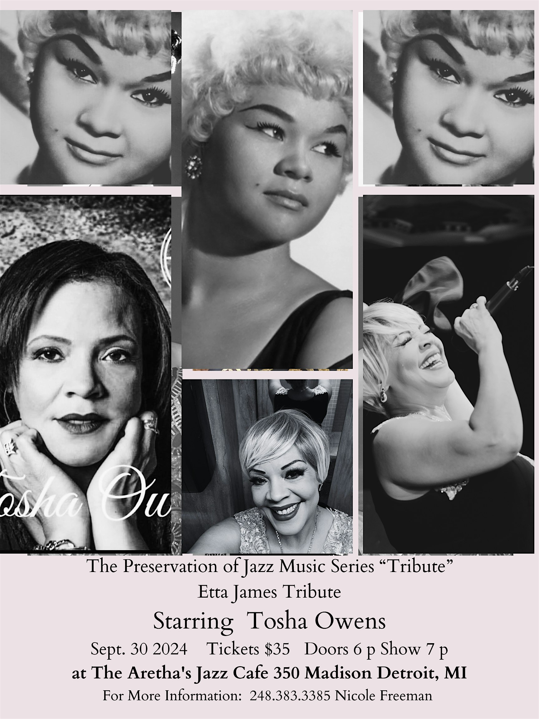 Back by Popular Demand Etta James Tribute ft. Tosha Owens – Detroit, MI