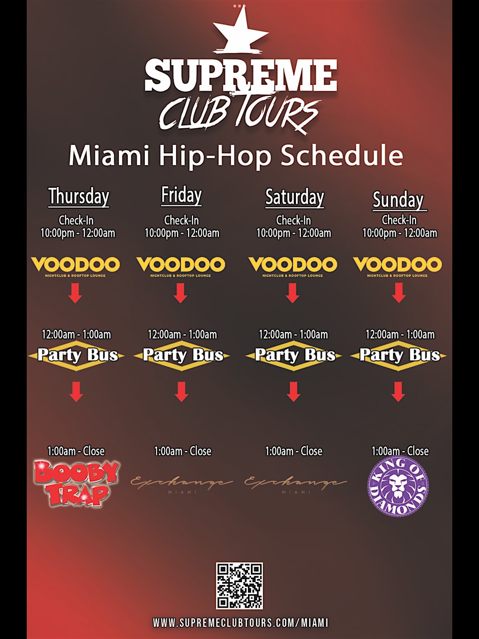 Miami Hip Hop Club Crawl with party bus experience & top shelf open bar – Miami Beach, FL