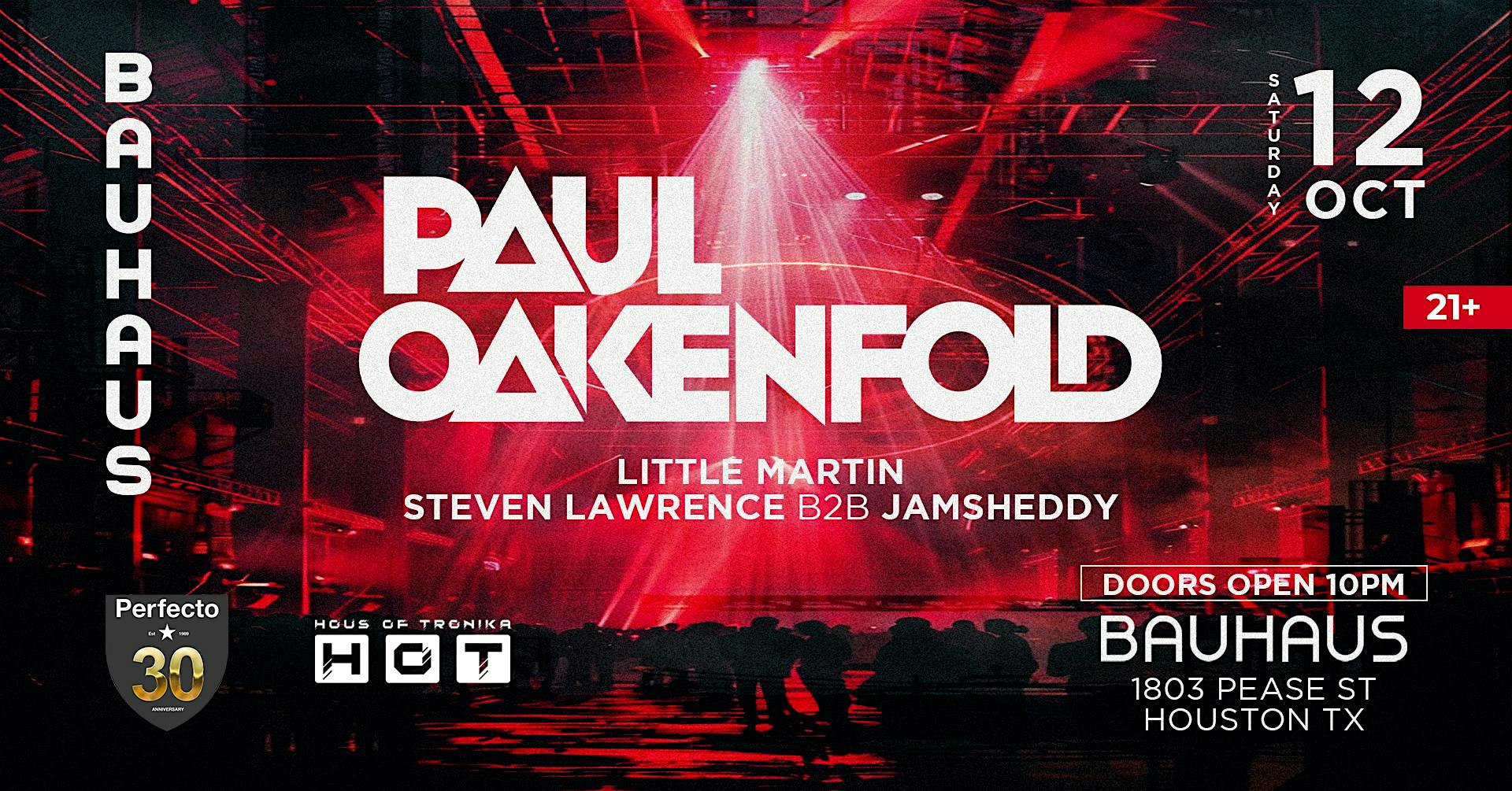 PAUL OAKENFOLD “30 Years of PERFECTO” @ Bauhaus Houston – Houston, TX