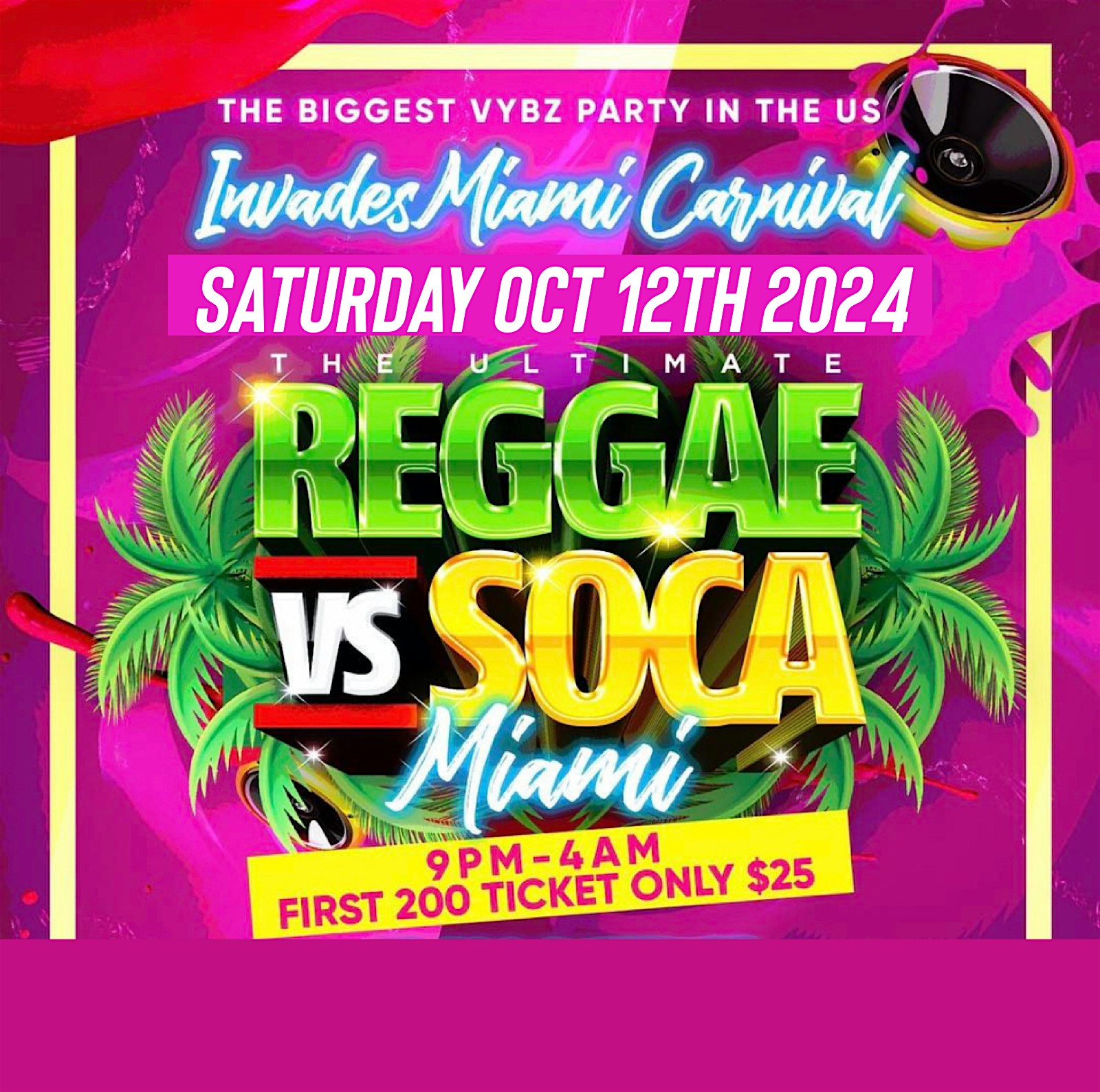 REGGAE vs SOCA 2024 | The Biggest Saturday Night Event Miami Carnival! – Miami, FL