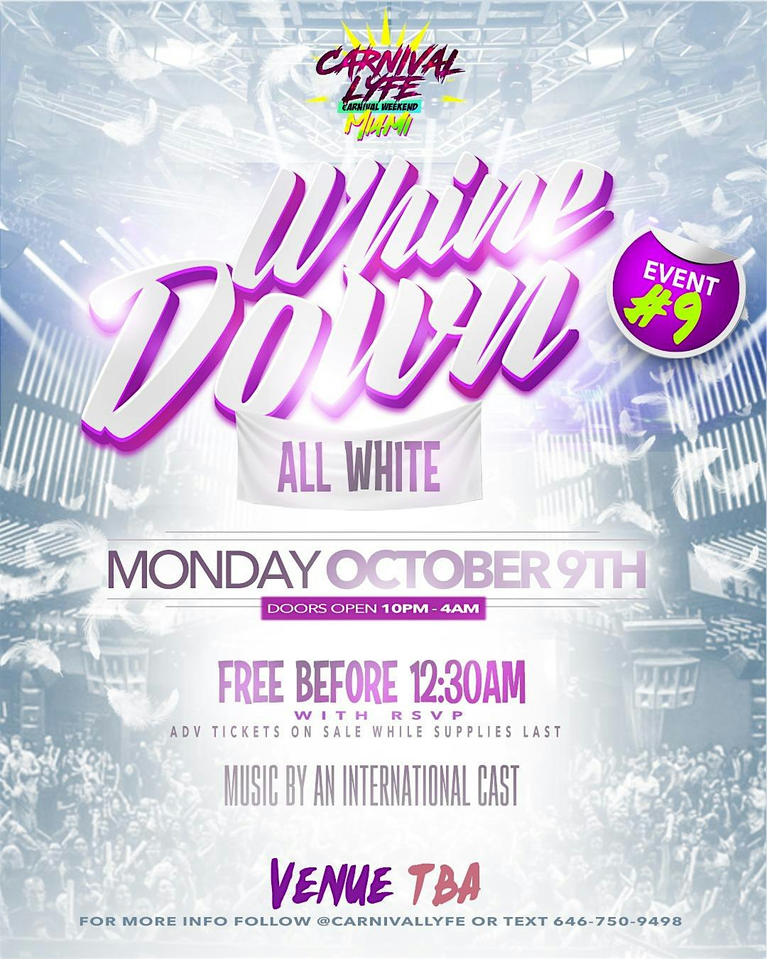 EVENT #8 WHINE DOWN IN WHITE – Miami Carnival 2024 – Fort Lauderdale, FL