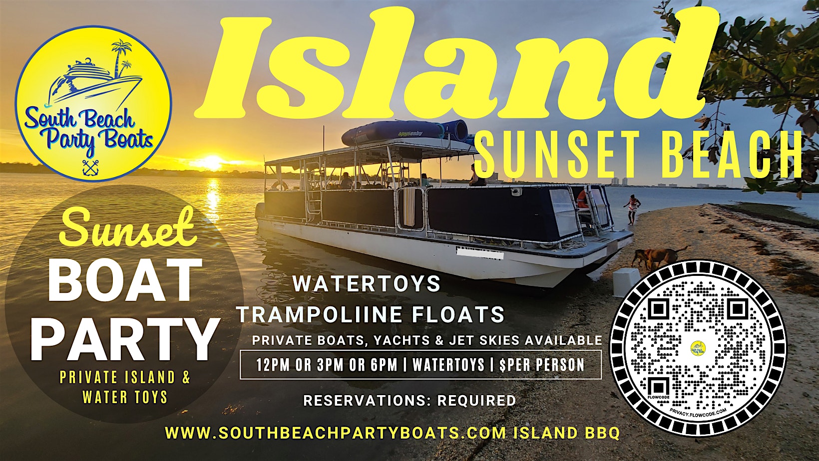 ! III Points Weekend Island BBQ in Miami Party Boat w/Water Toys – Miami, FL