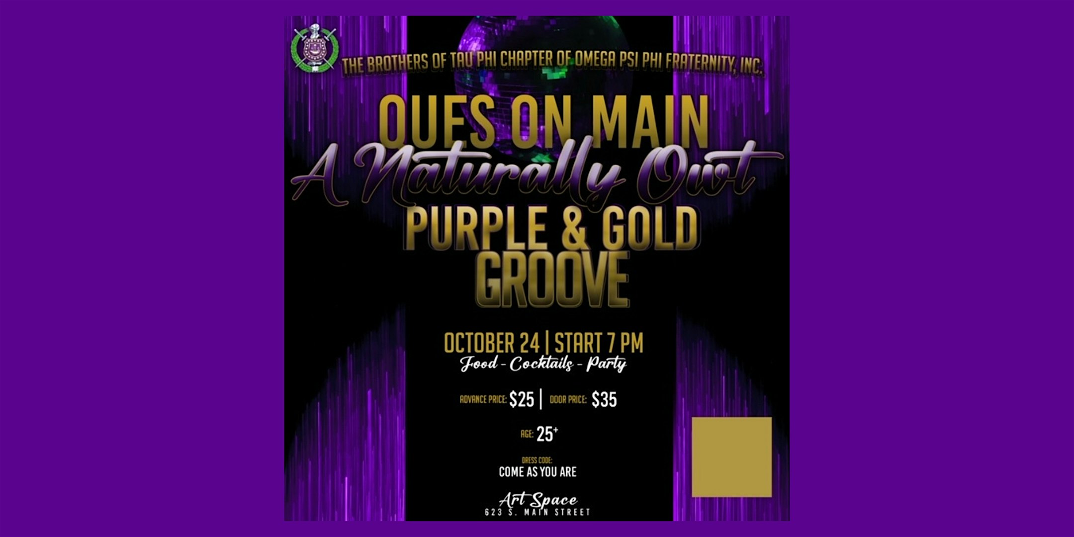 Ques On Main A Naturally Out Purple & Gold Groove – Pine Bluff, AR