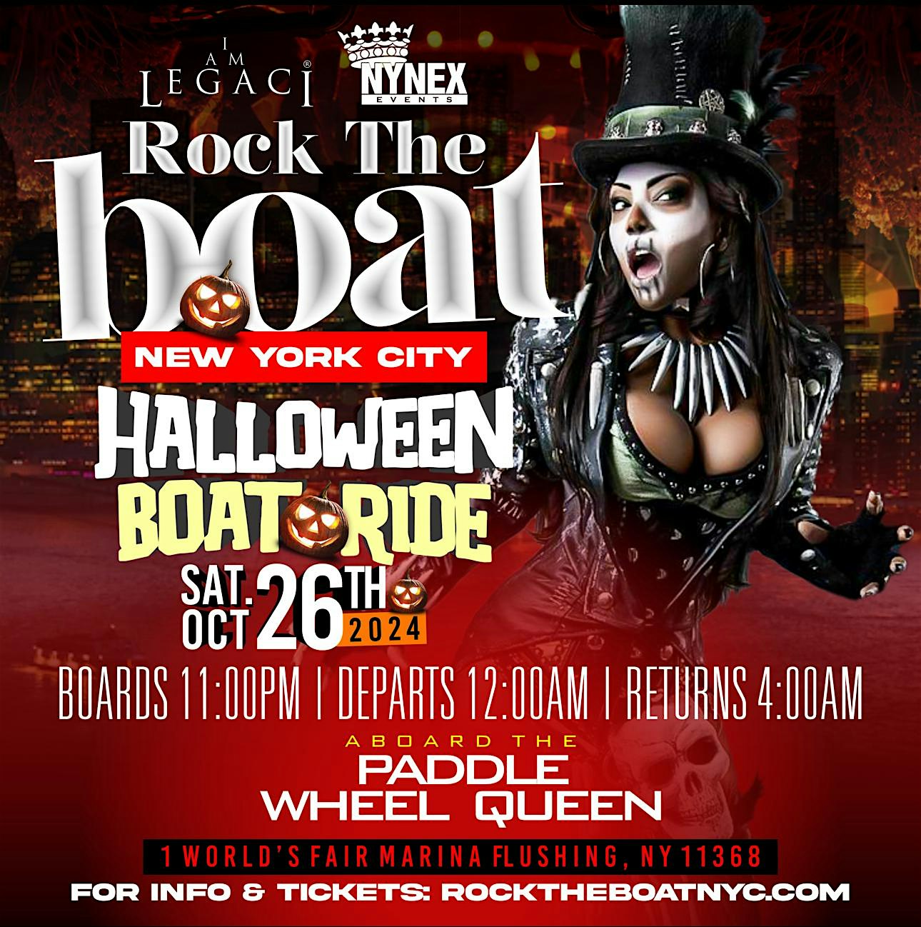 ROCK THE BOAT NEW YORK CITY HALLOWEEN BOAT RIDE 2024 – Queens, NY