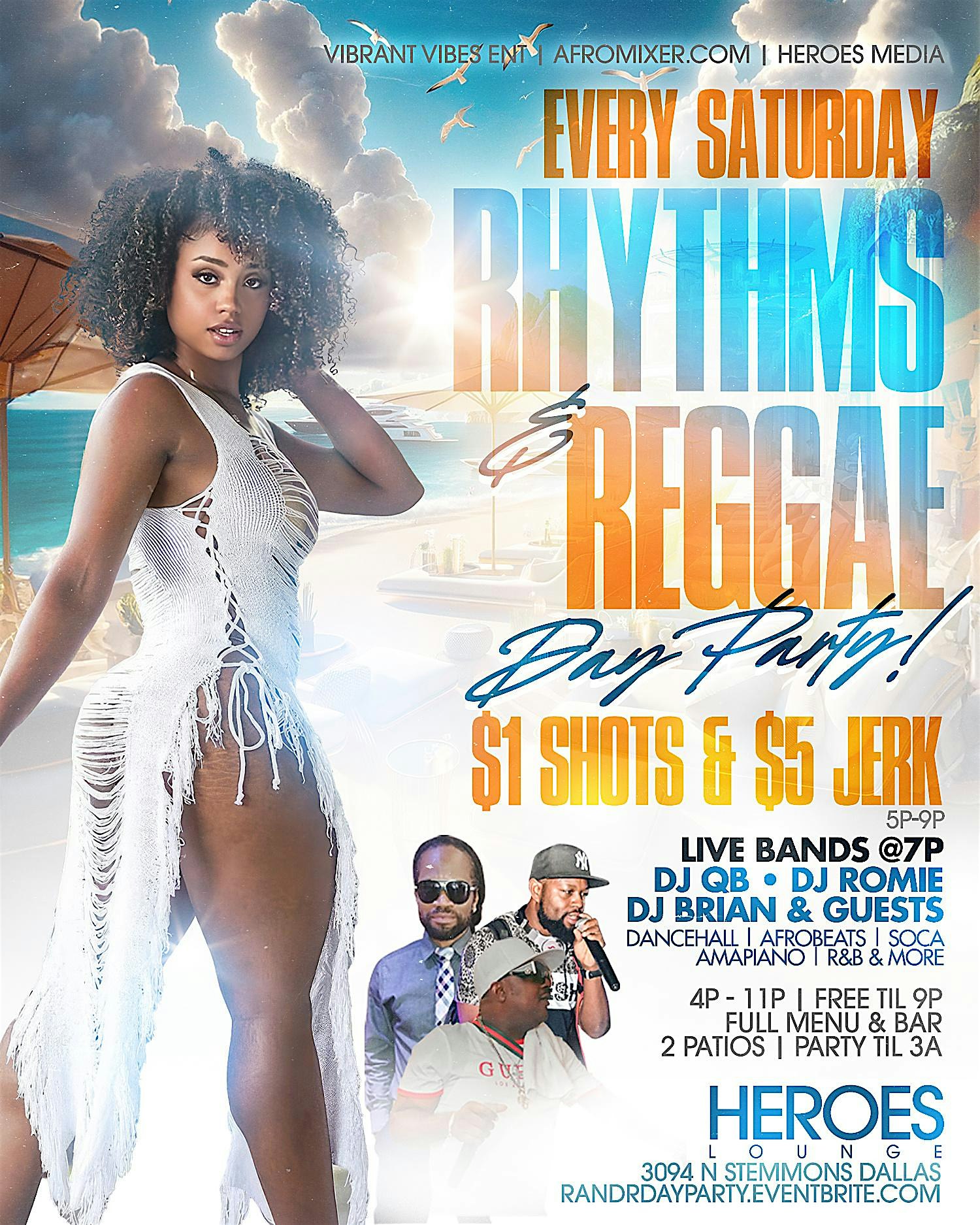 RHYTHMS & REGGAE Day Party | $1 Shots – Live Band & DJs – DALLAS, TX