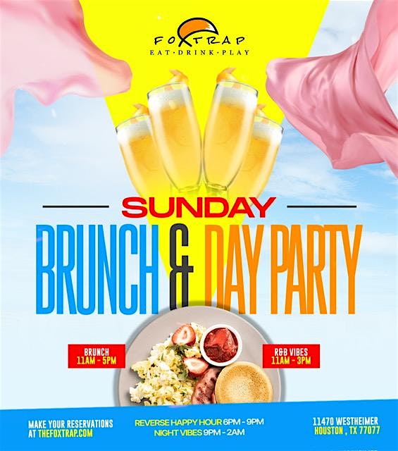 Sunday Brunch & Day Vibe @ Fox | Hookah! Mimosas! Happy Hour! Pool Tables! – Houston, TX