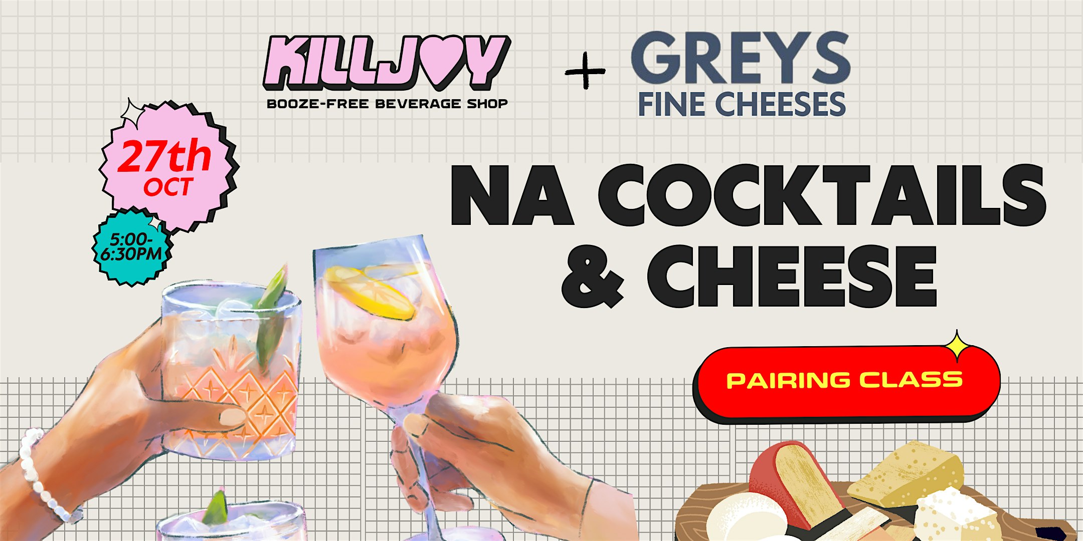 NA COCKTAILS & CHEESE PAIRING with GREYS – Nashville, TN