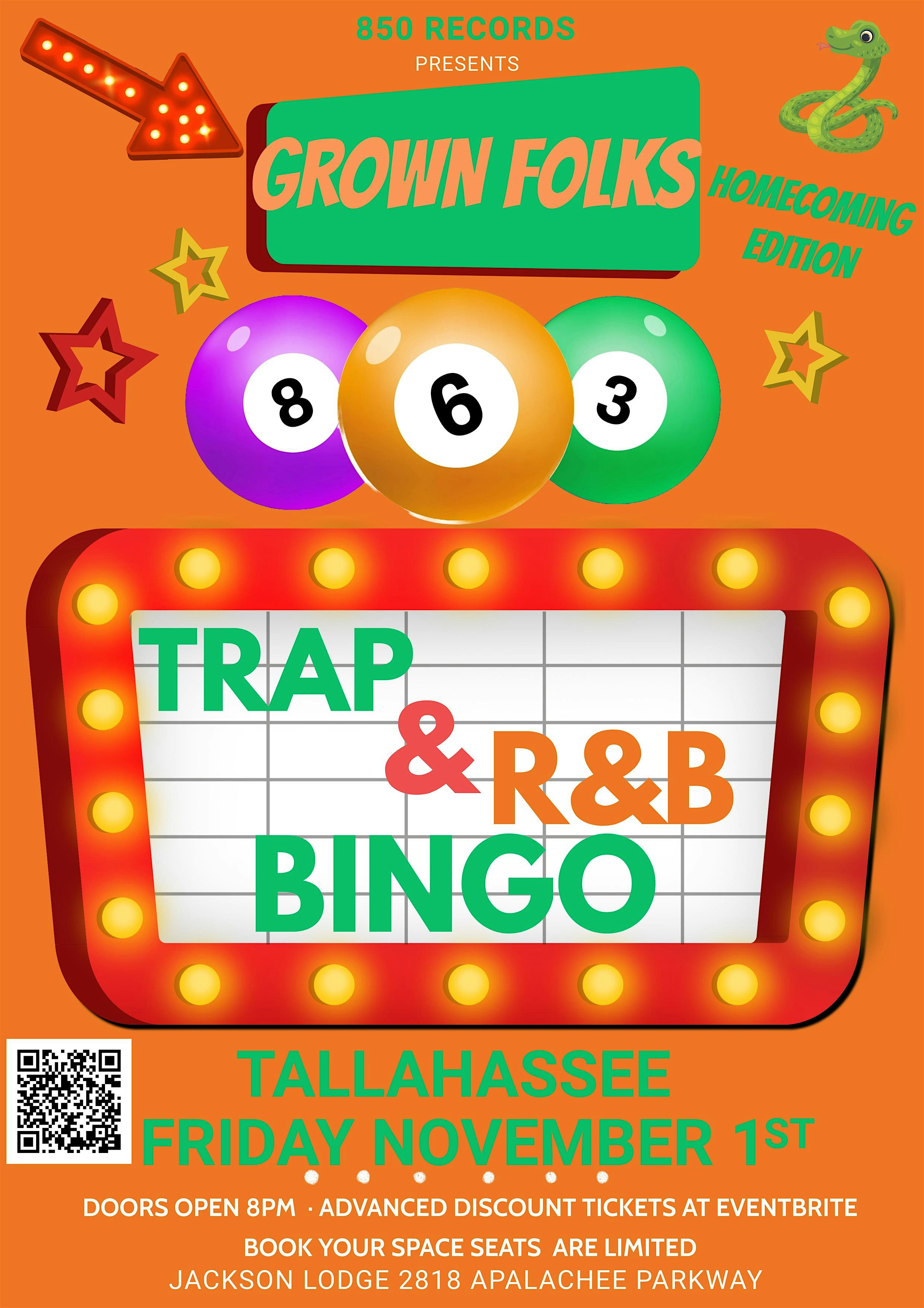 TRAP & R&B BINGO TALLAHASSEE HOMECOMING EDITION – Tallahassee, FL