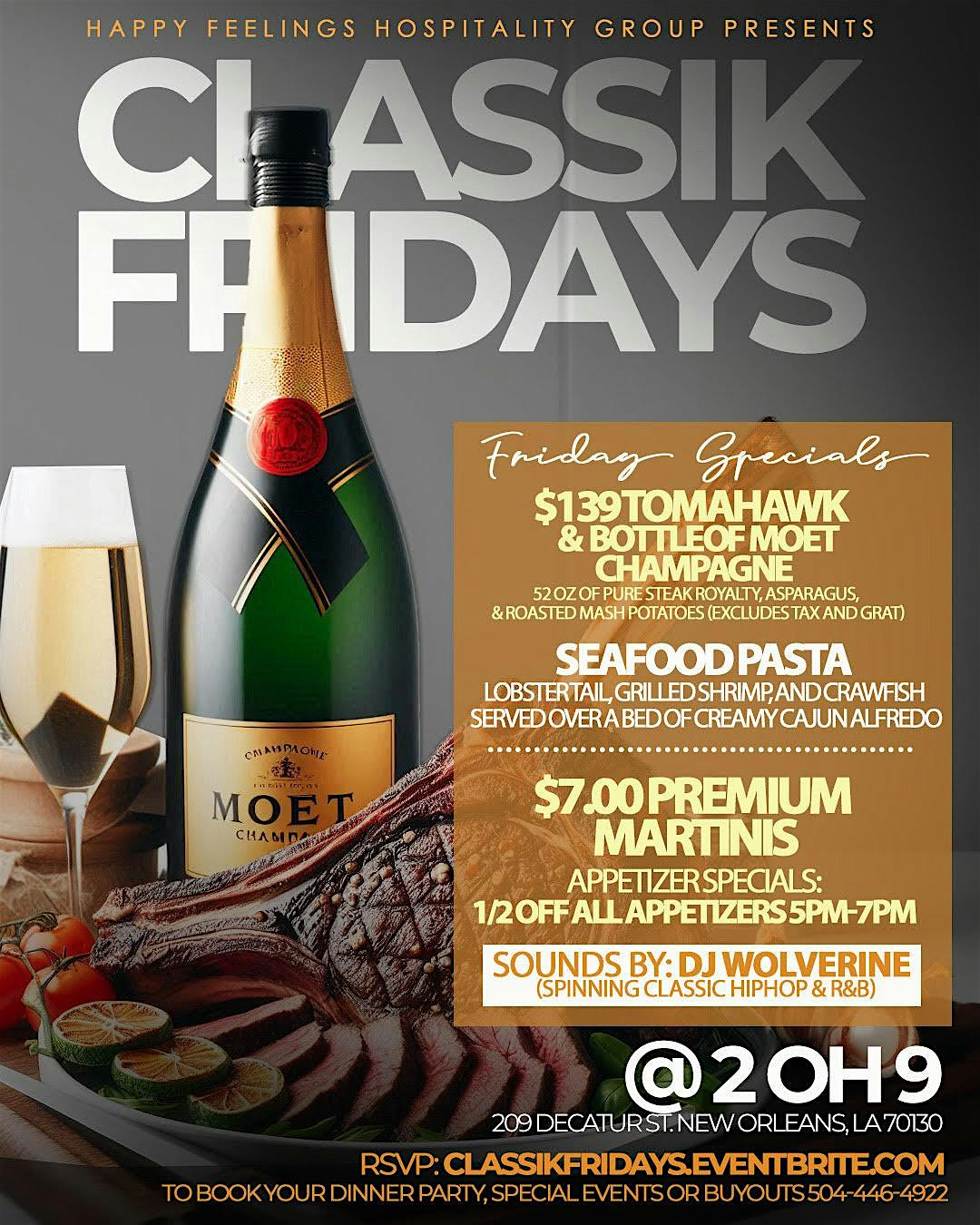 Classik Fridays at 2 OH 9 Restaurant and Bar – New Orleans, LA