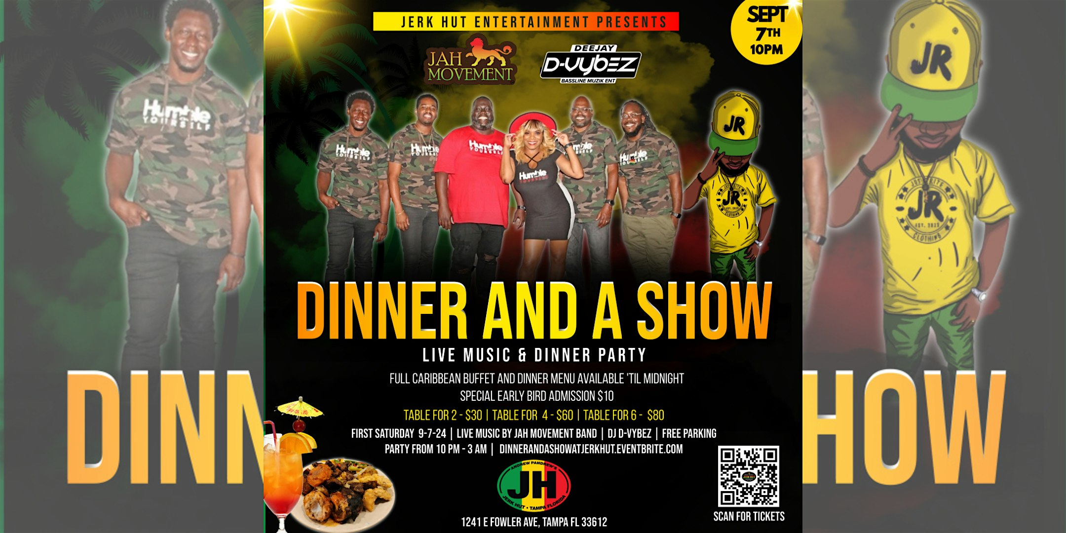 Dinner and a Show with Jah Movement Band – Tampa, FL