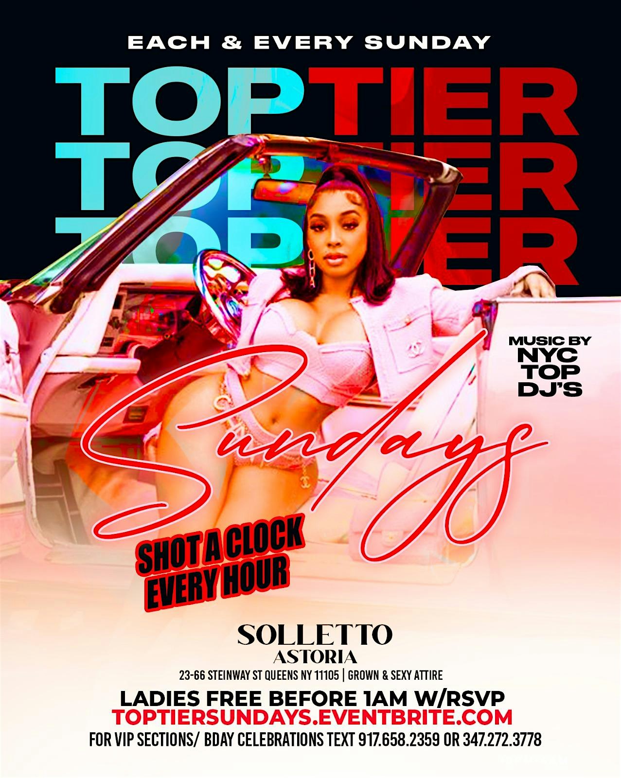 “Top Tier Sundays” #1 Sunday urban event (ladies no charge w/rsvp) – Queens, NY