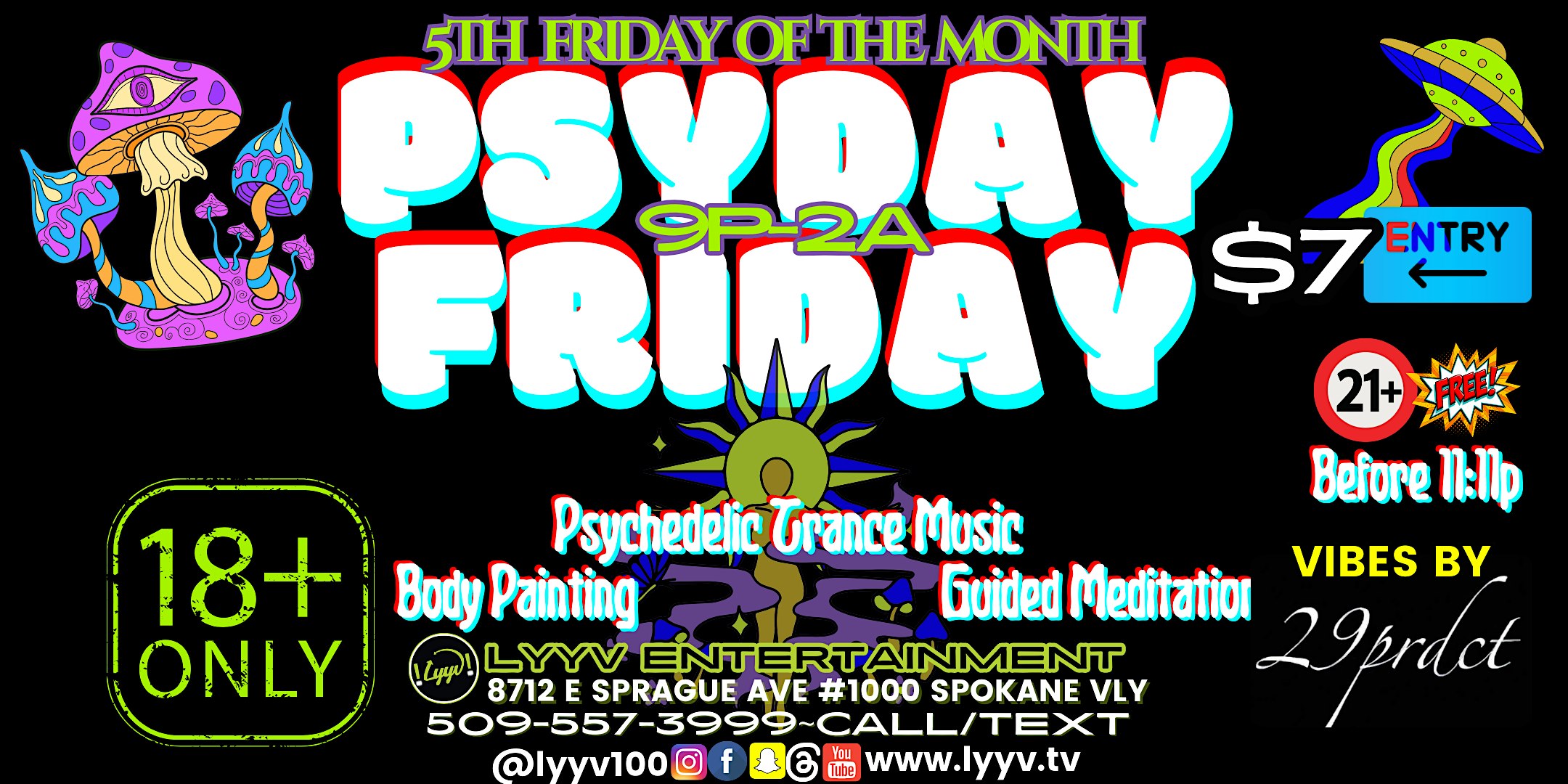 18+ Psyday Friday – Spokane Valley, WA