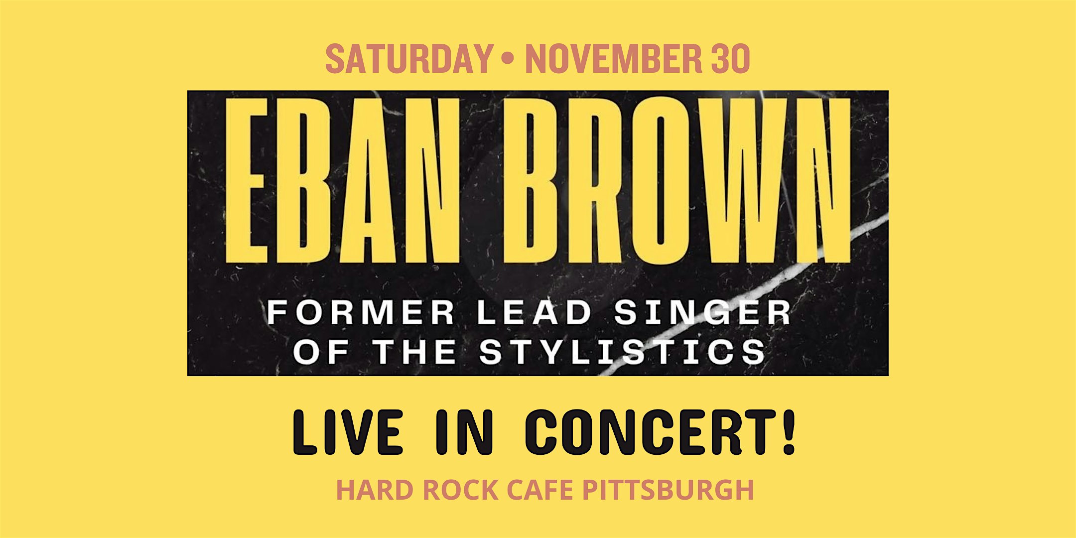 An Evening w/ Eban Brown of The Stylistics – Pittsburgh, PA