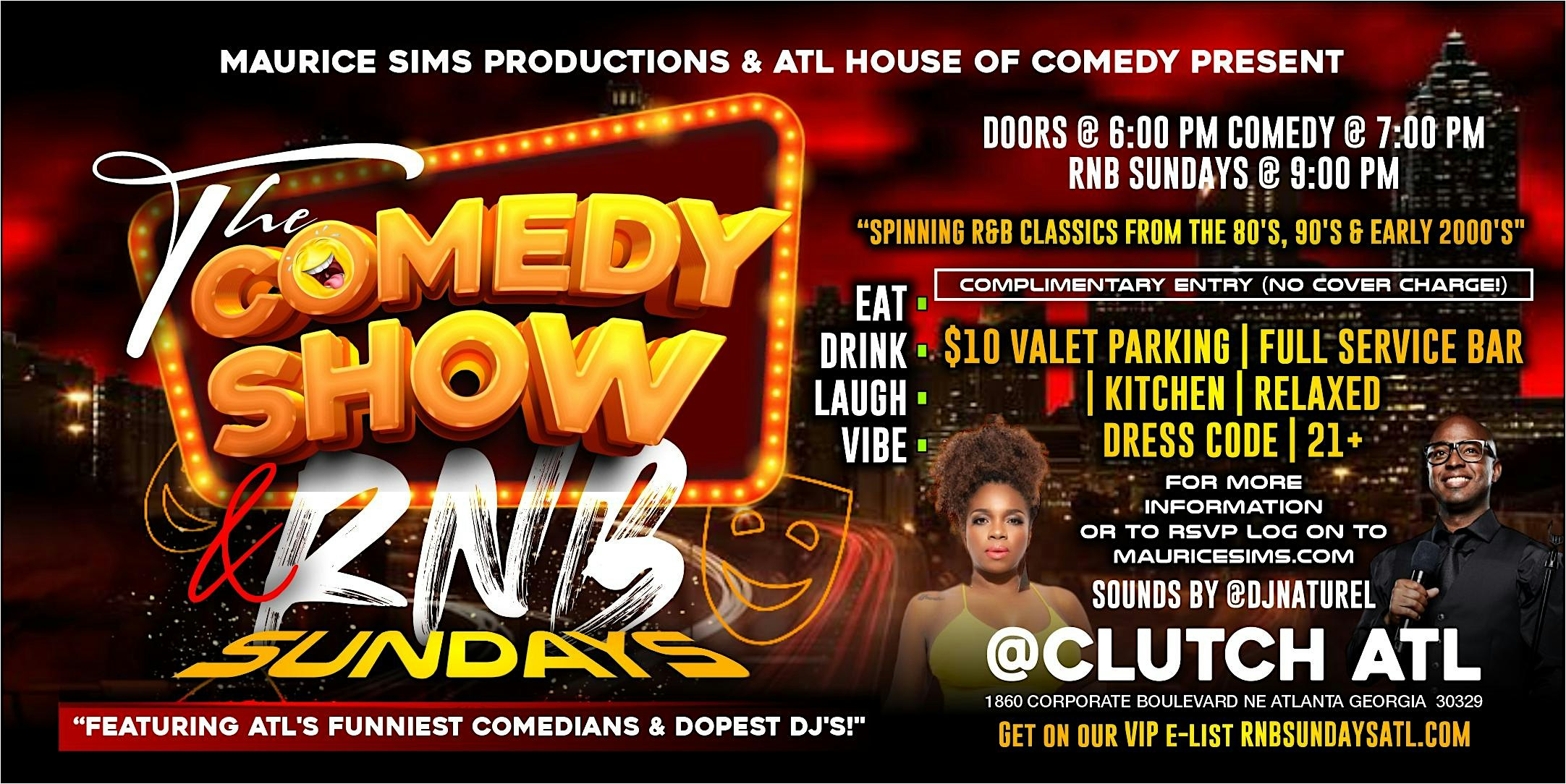 The Comedy Show & RNB Sunday! – Atlanta, GA