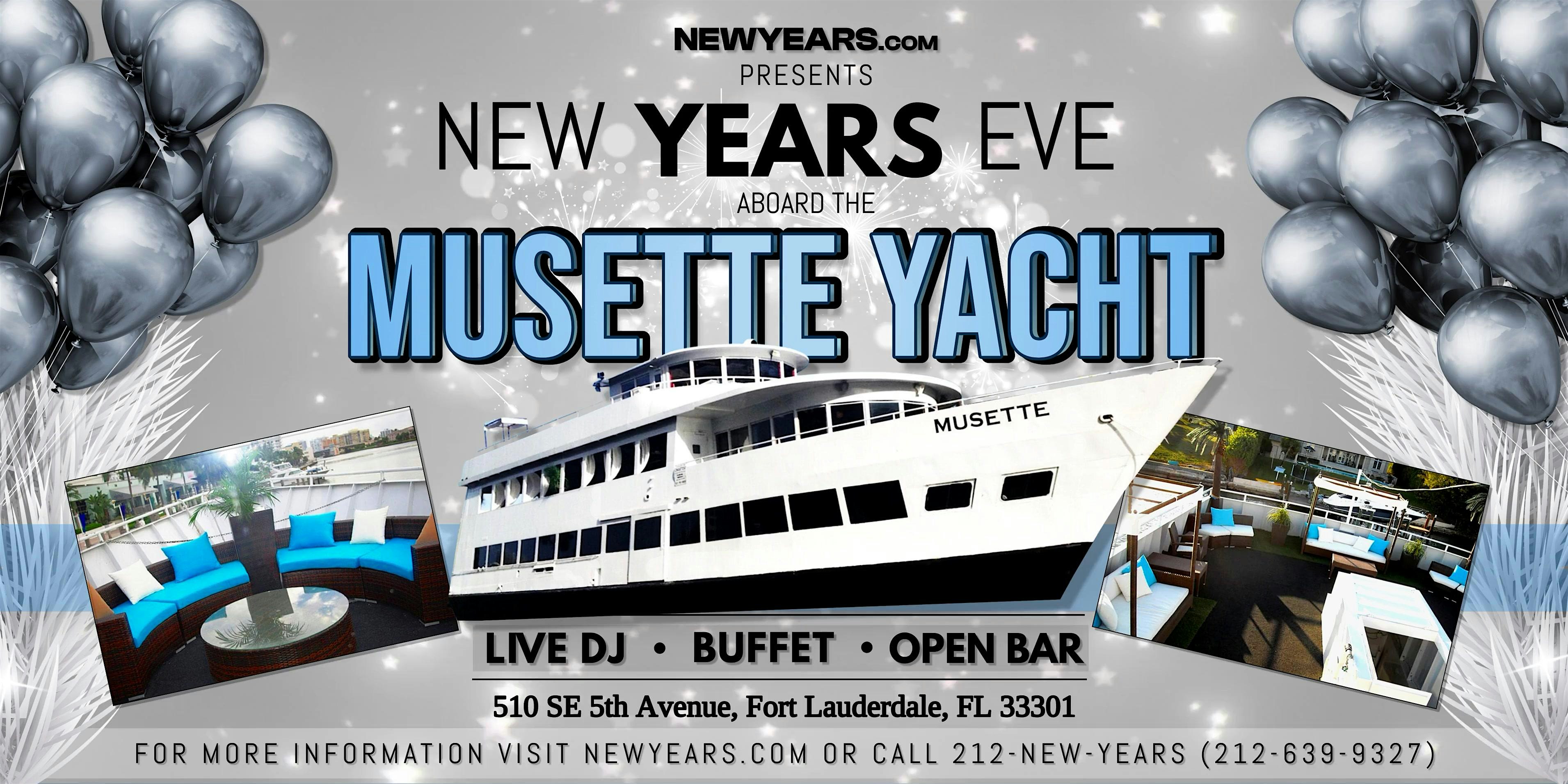 Musette Yacht Fort Lauderdale New Year’s Eve 2025 Party Cruise – Fort Lauderdale, FL