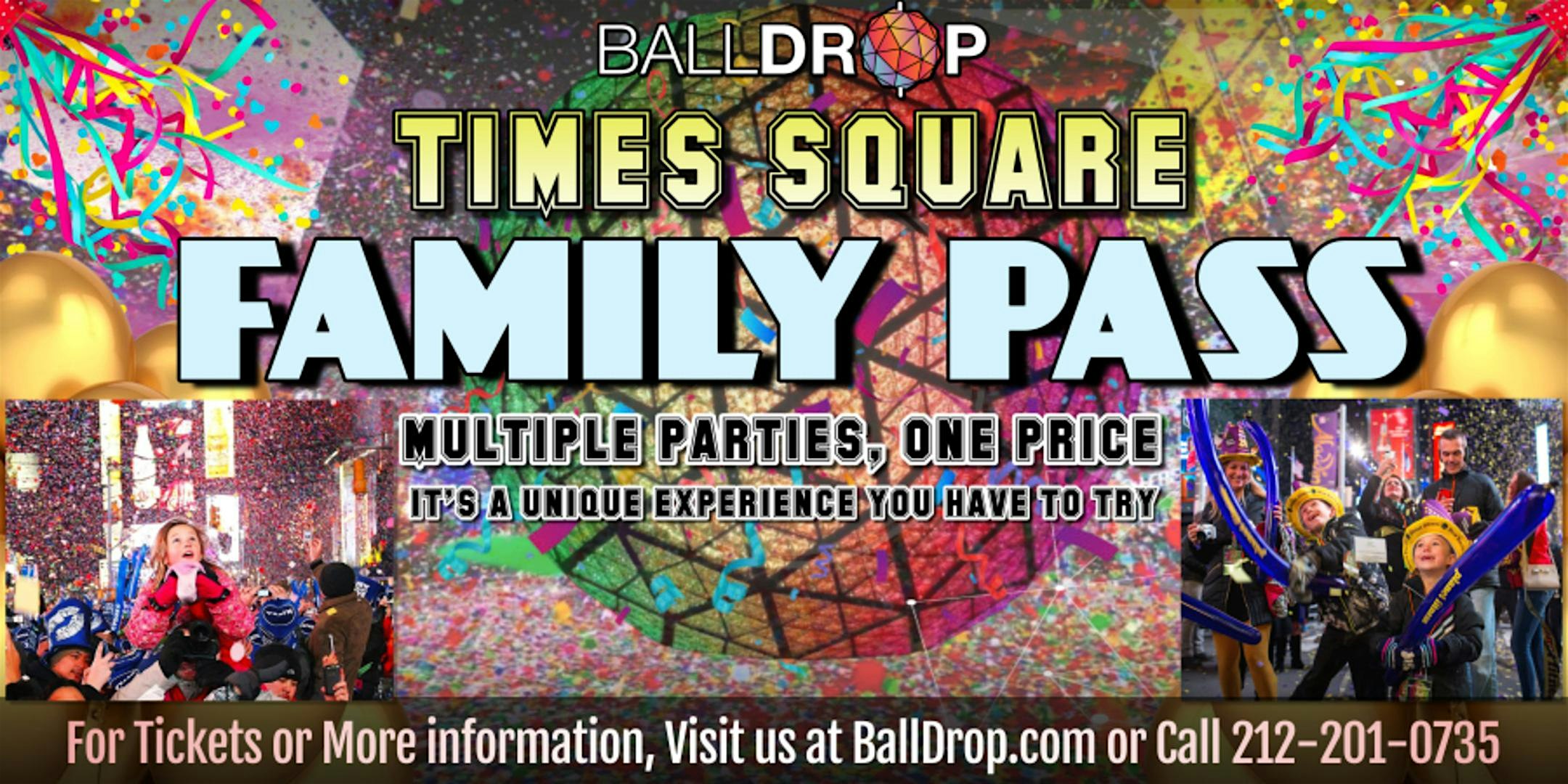 Times Square New Year’s Eve Family Party Pass (All Ages) – New York, NY