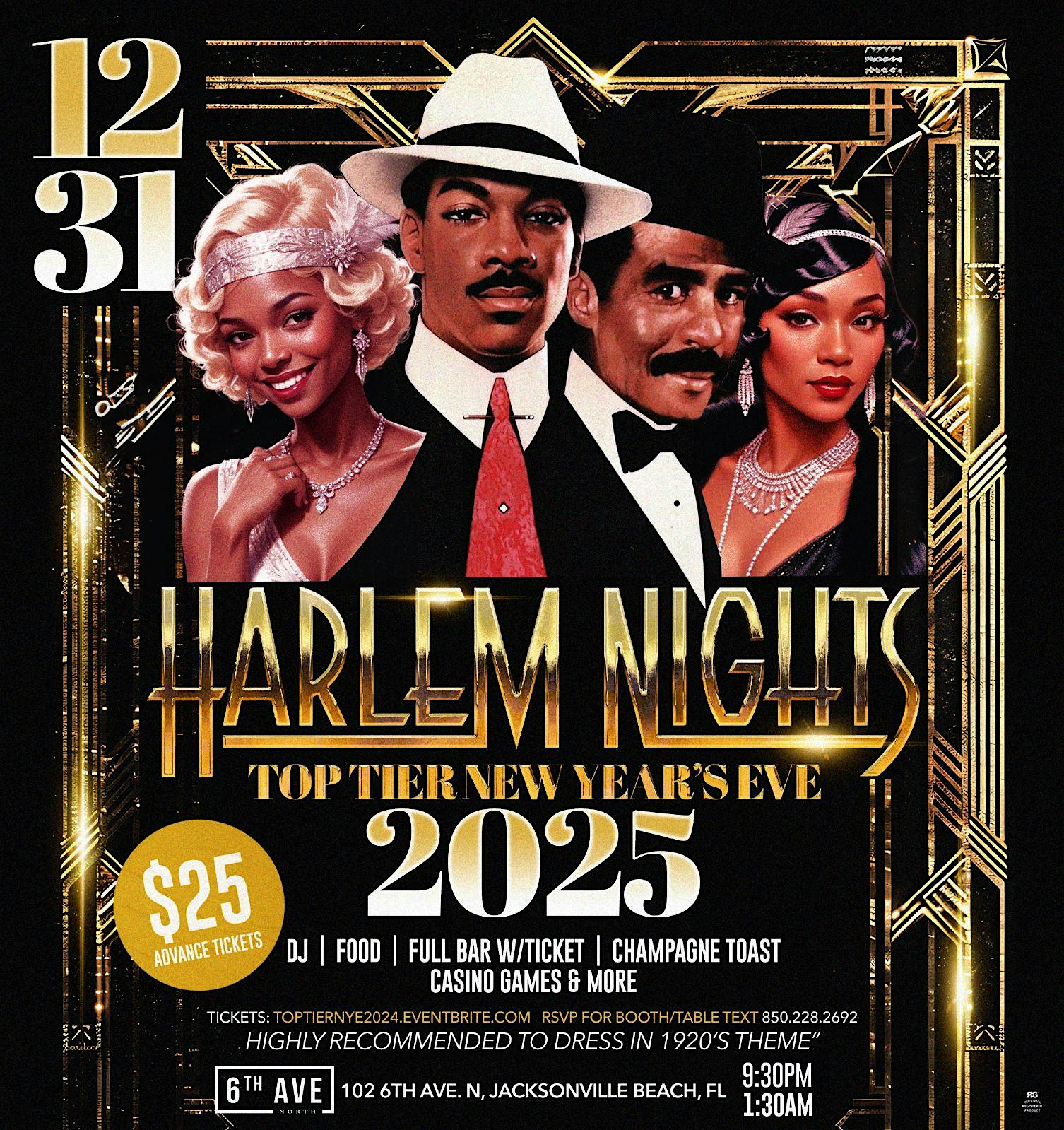 TOP TIER NEW YEAR’S EVE: Harlem Nights Edition – Jacksonville Beach, FL