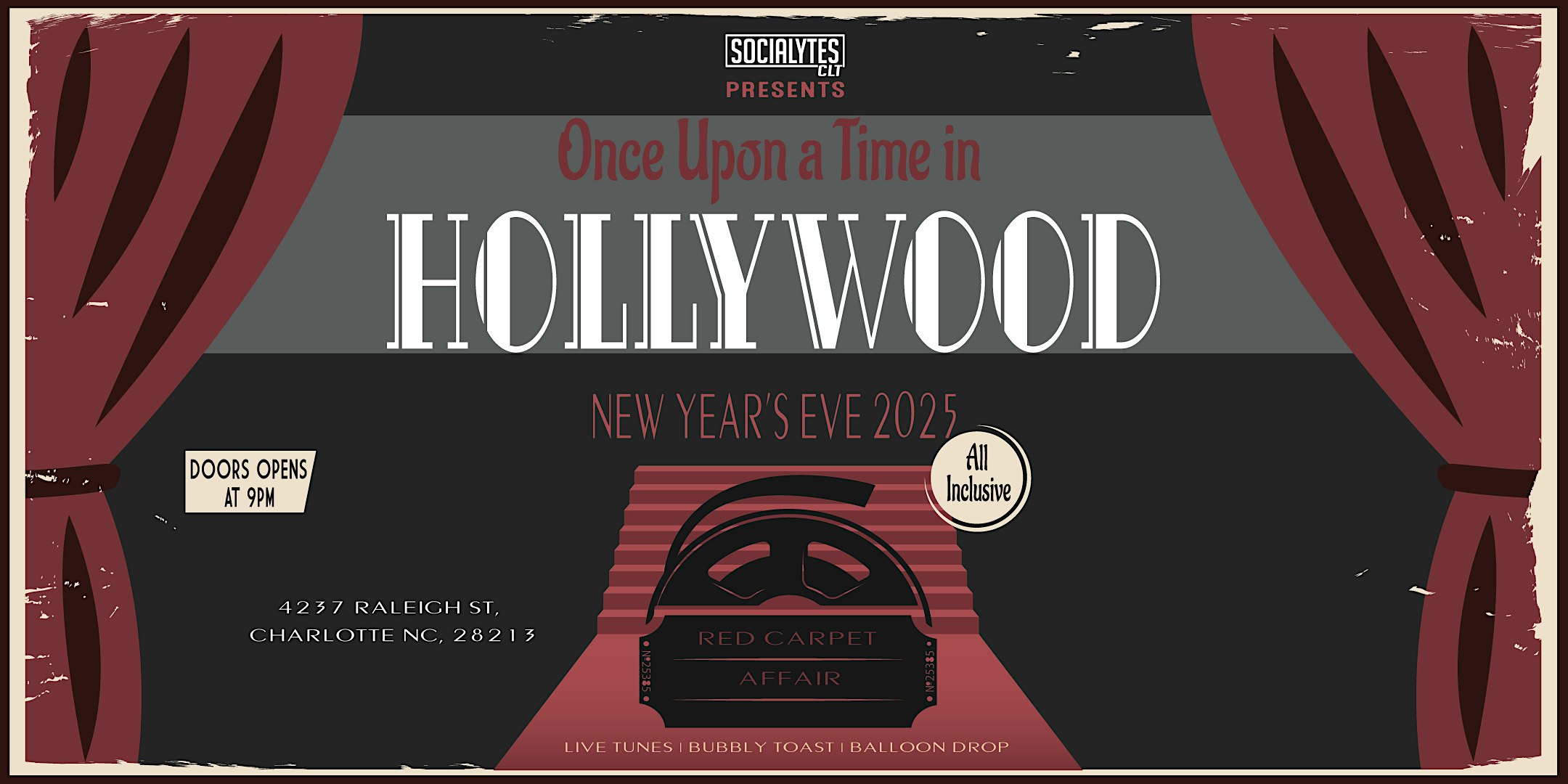 Once Upon A Time in Hollywood | New Year’s Eve 2025 – Charlotte, NC