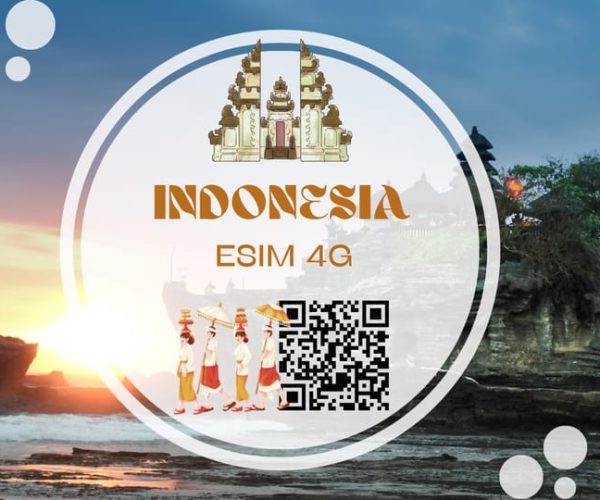 Bali: Indonesia eSIM Unlimited Data Plan (QR code) – Bali, Indonesia