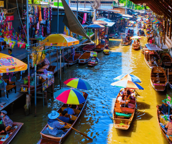 Bangkok: Damneon Saduak Floating & Train Markets Guided Tour – Central Thailand, Thailand