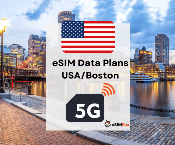 Boston : eSIM Internet Data Plan for USA 4G/5G – Cambridge, Massachusetts