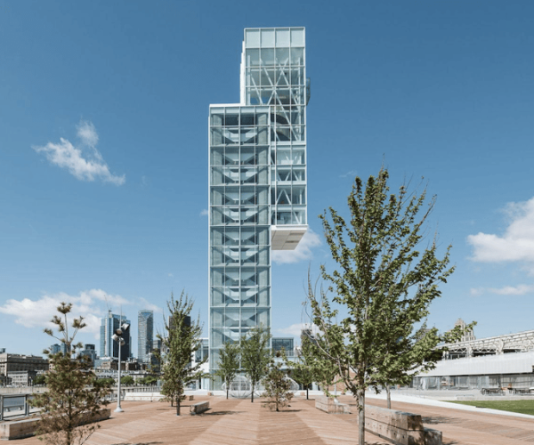 Montreal: Port of Montreal Glass Tower Entry with Exhibits – Quebec, Canada