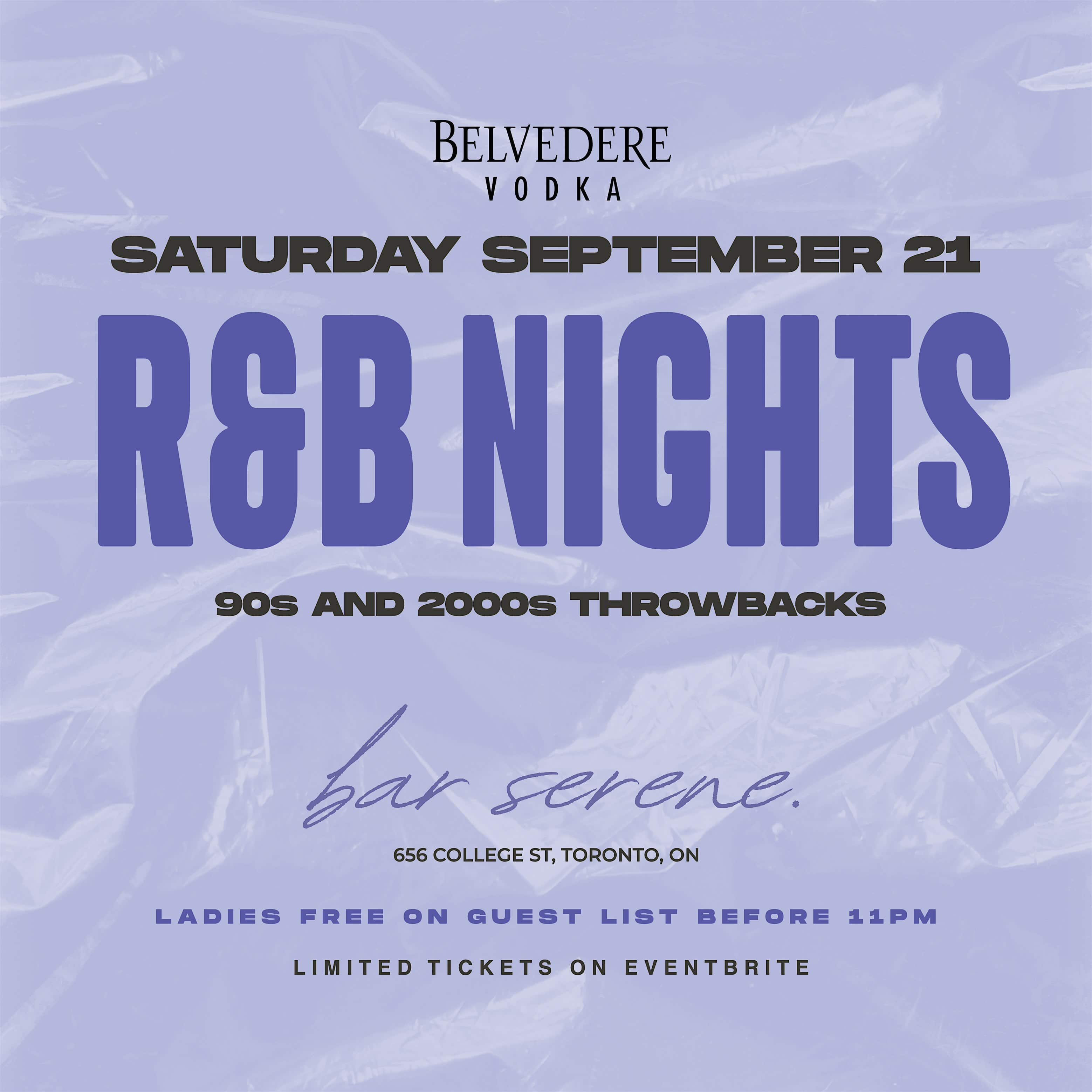 R&B Nights at Bar Serene (formerly Come See Me) – Toronto, ON