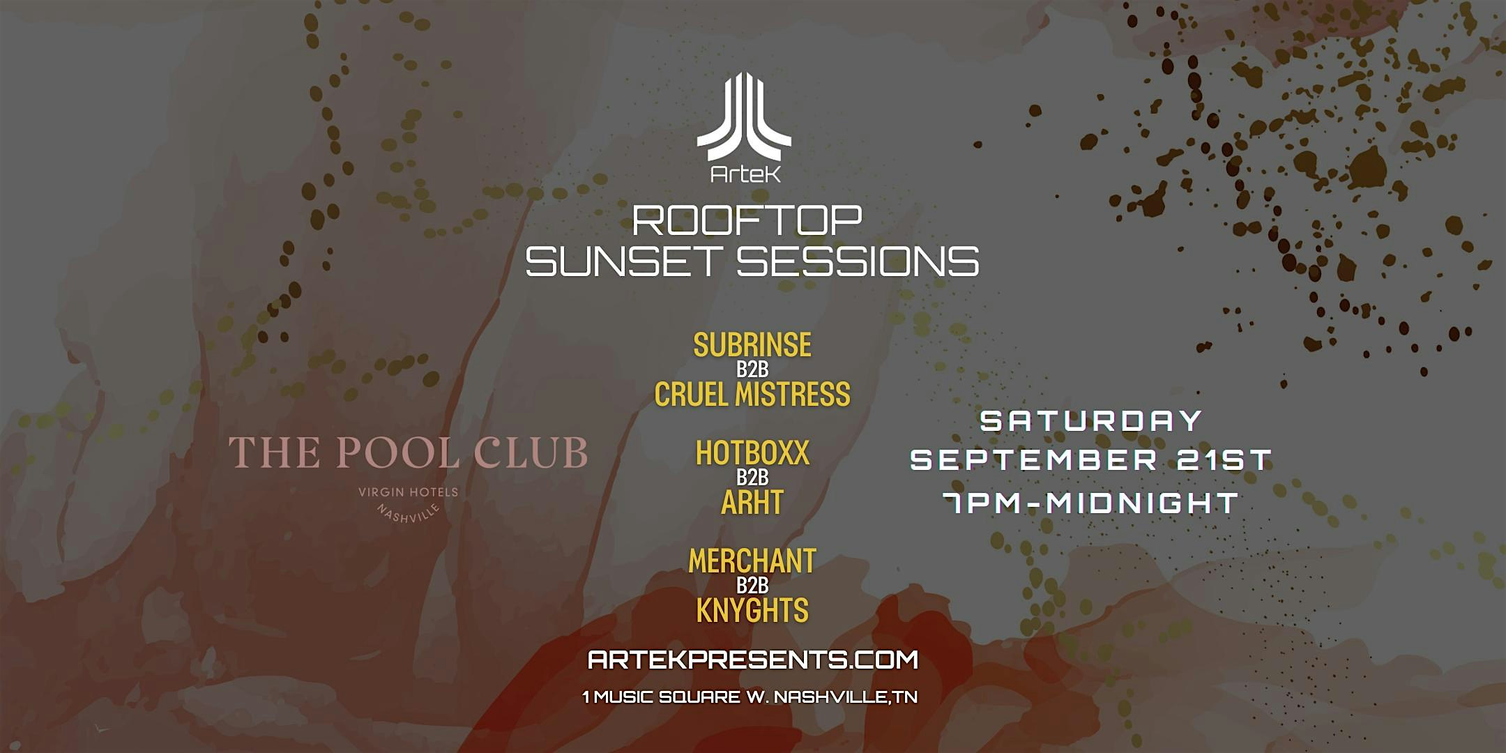 Rooftop Sunset Sessions – HOUSE MUSIC @ The Pool Club – Virgin Hotels – Nashville, TN