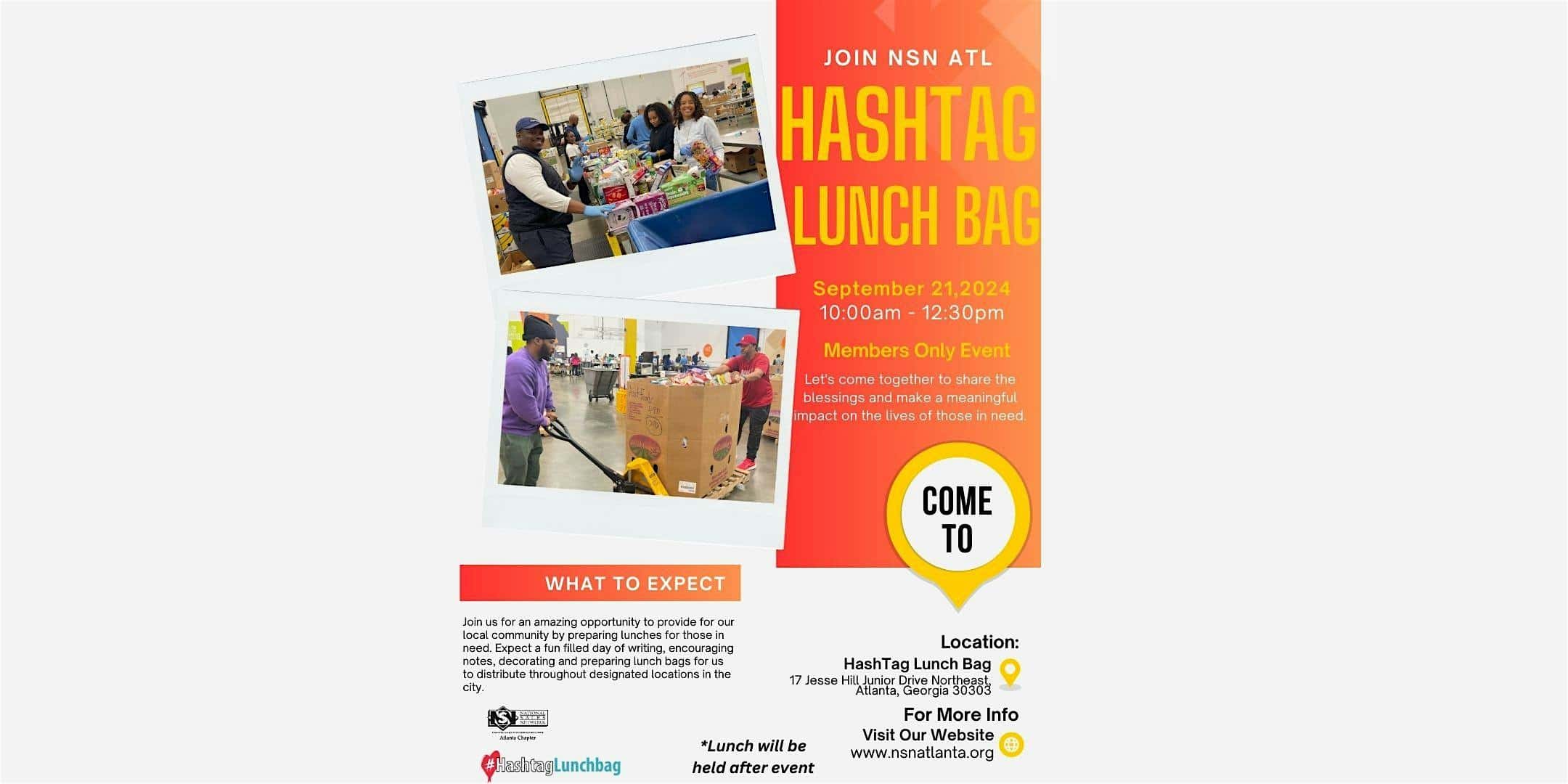 NSN ATL x HashTag Lunch Bag Members Only Volunteer Event – Atlanta, GA