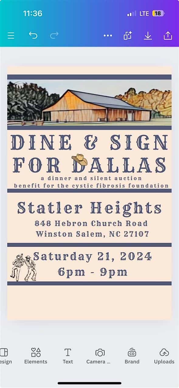 Dine & Sign for Dallas – Winston-Salem, NC