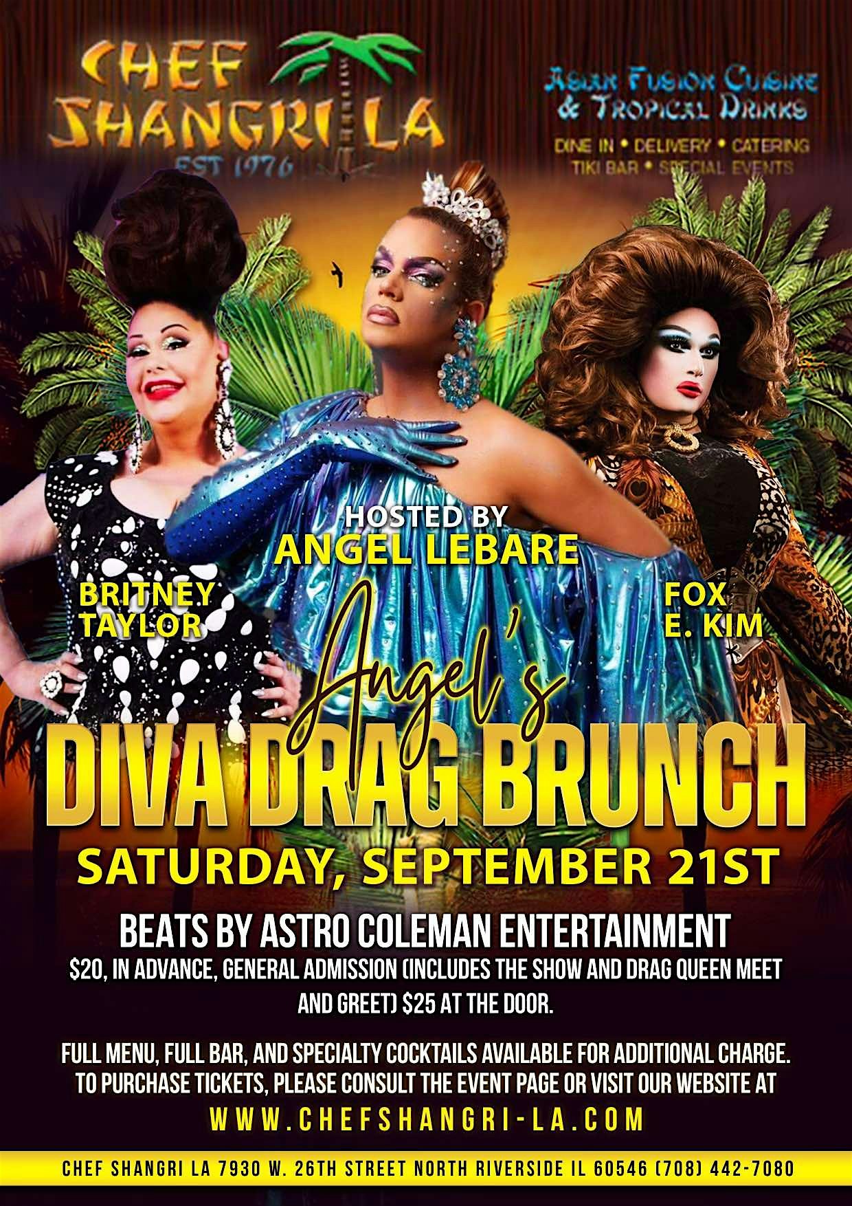 Angel’s Diva Drag Brunch at Chef Shangri-La – North Riverside, IL