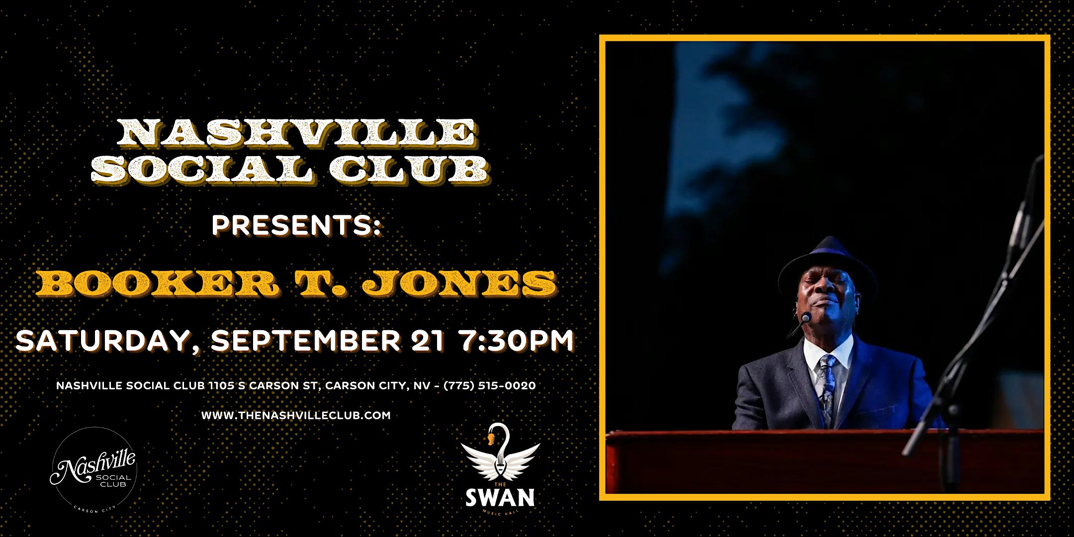 An Evening with Booker T. Jones – Saturday – Carson City, NV