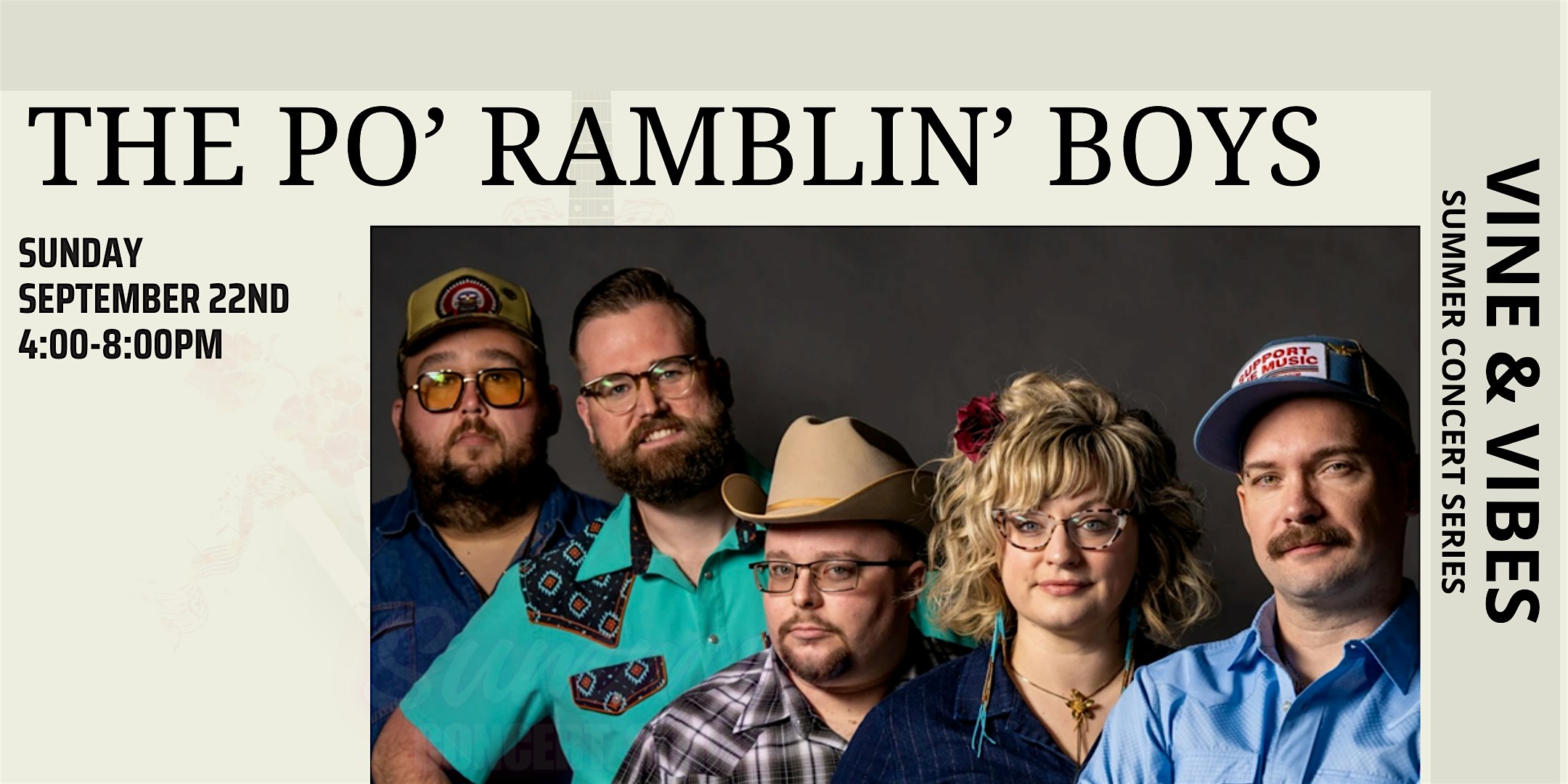 The Po’ Ramblin’ Boys – Vine & Vibes Summer Concert Series – North Haven, CT