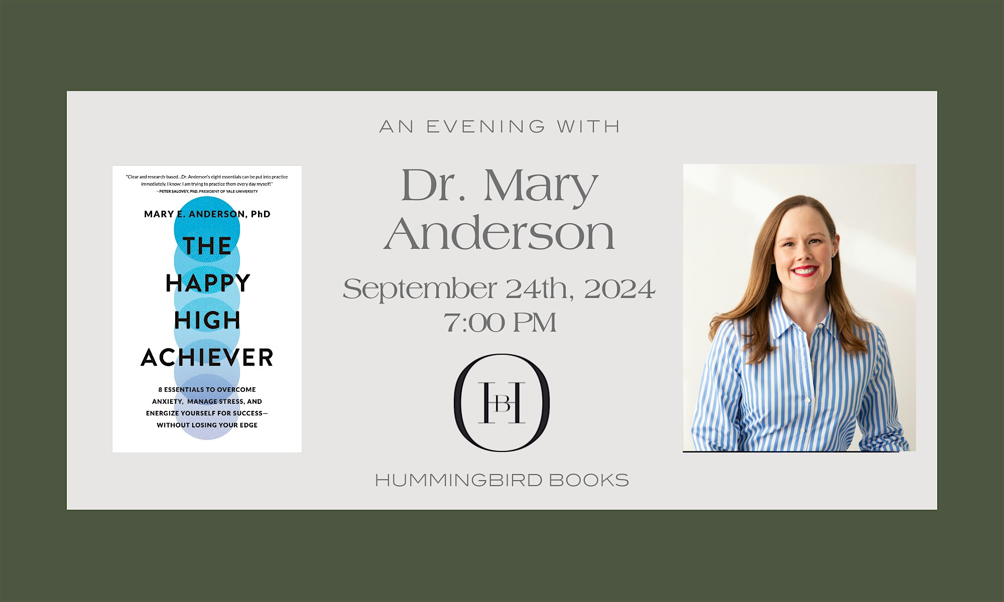 An Evening With Dr. Mary Anderson – Newton, MA