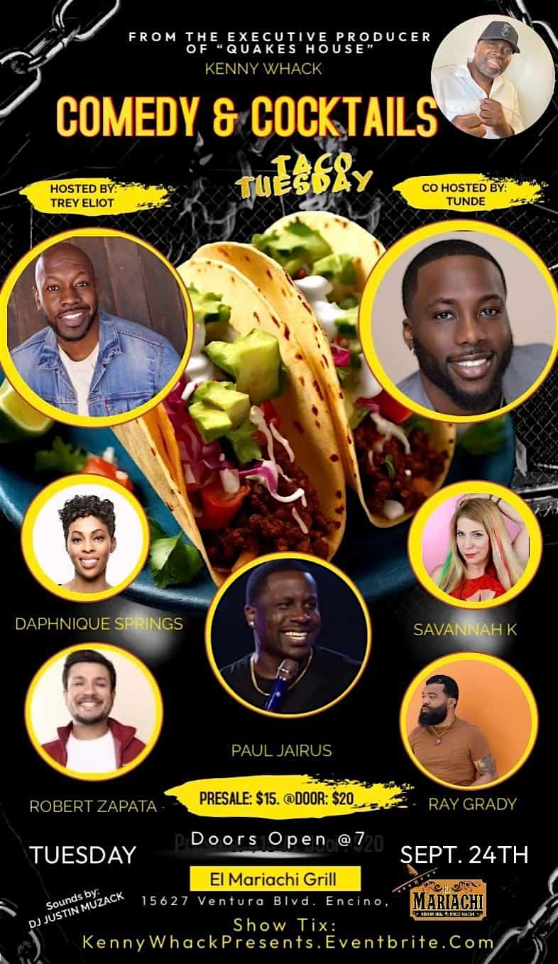 COMEDY & COCKTAILS TACO TUESDAY – Los Angeles, CA