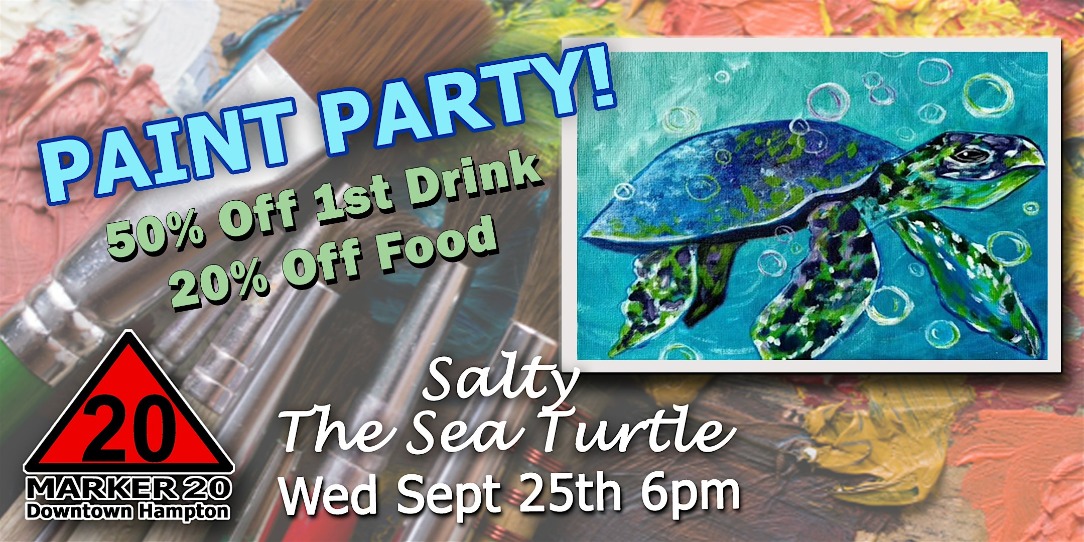 Salty The Sea Turtle Paint Party at Marker 20 – Hampton, VA