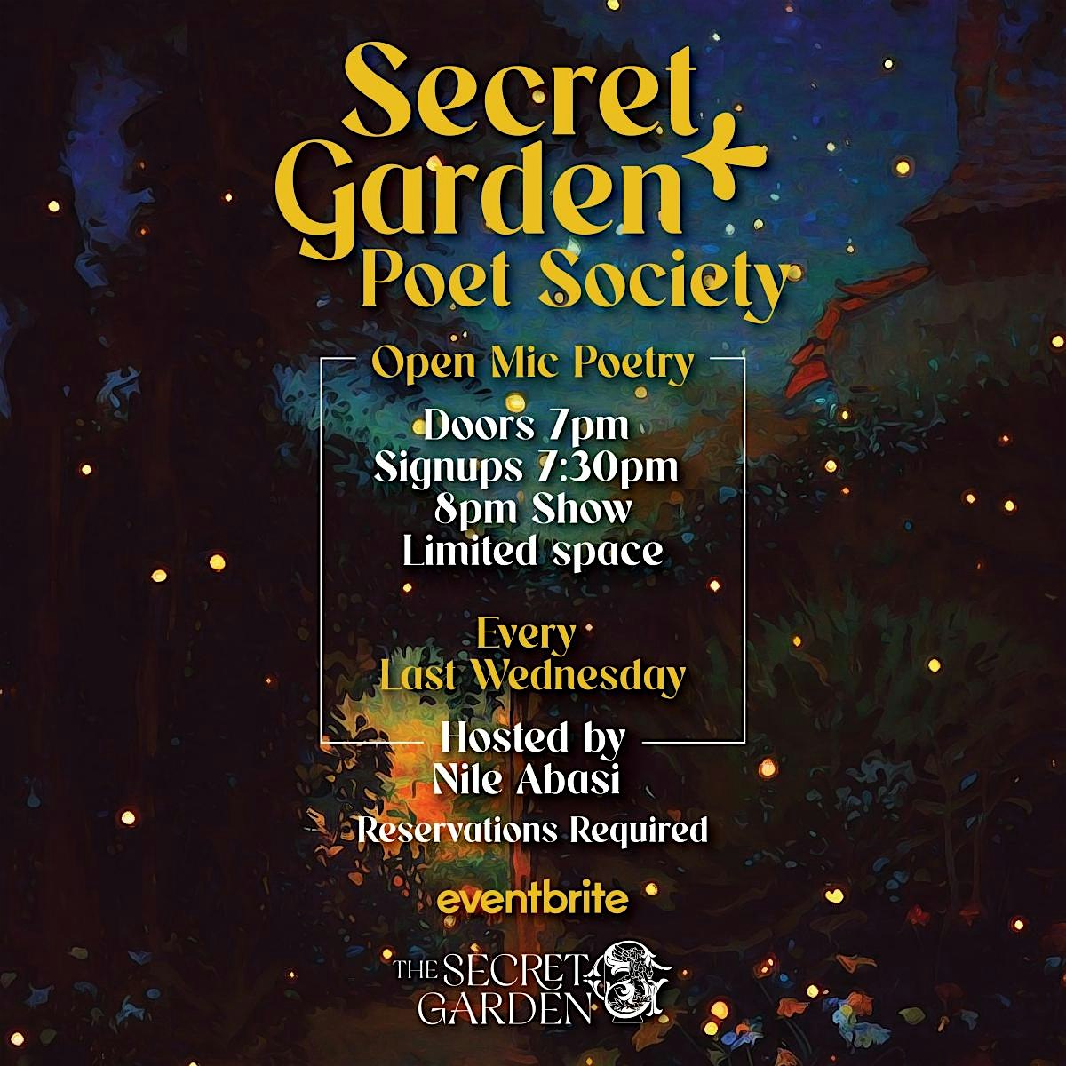 The Secret Garden Poet Society open mic – San Diego, CA