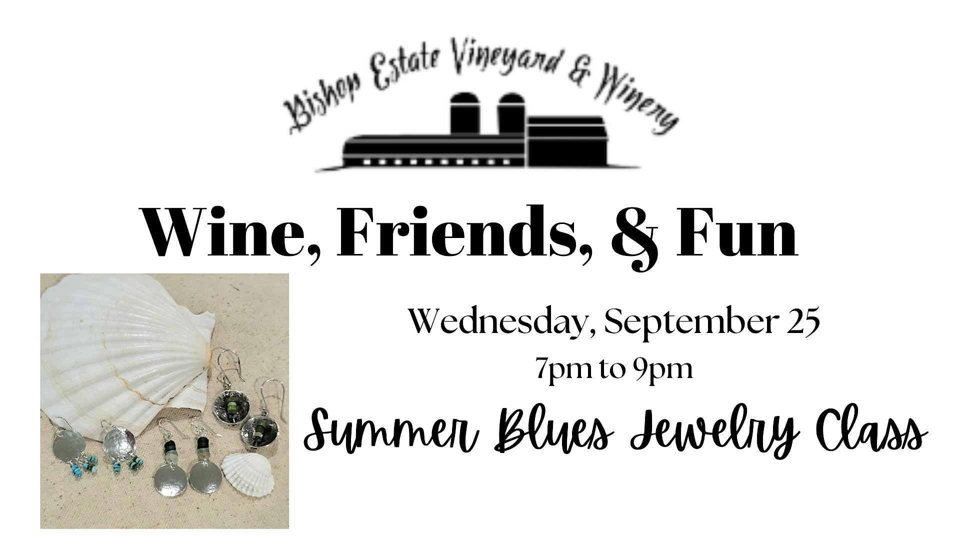 Wine, Friends, & Fun: Summer Blues Jewelry Class – Perkasie, PA