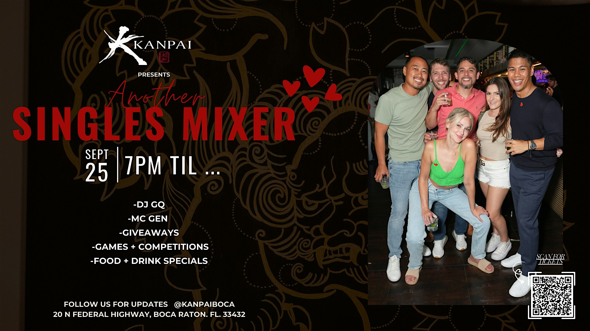 Another Singles Mixer at Kanpai – Boca Raton, FL