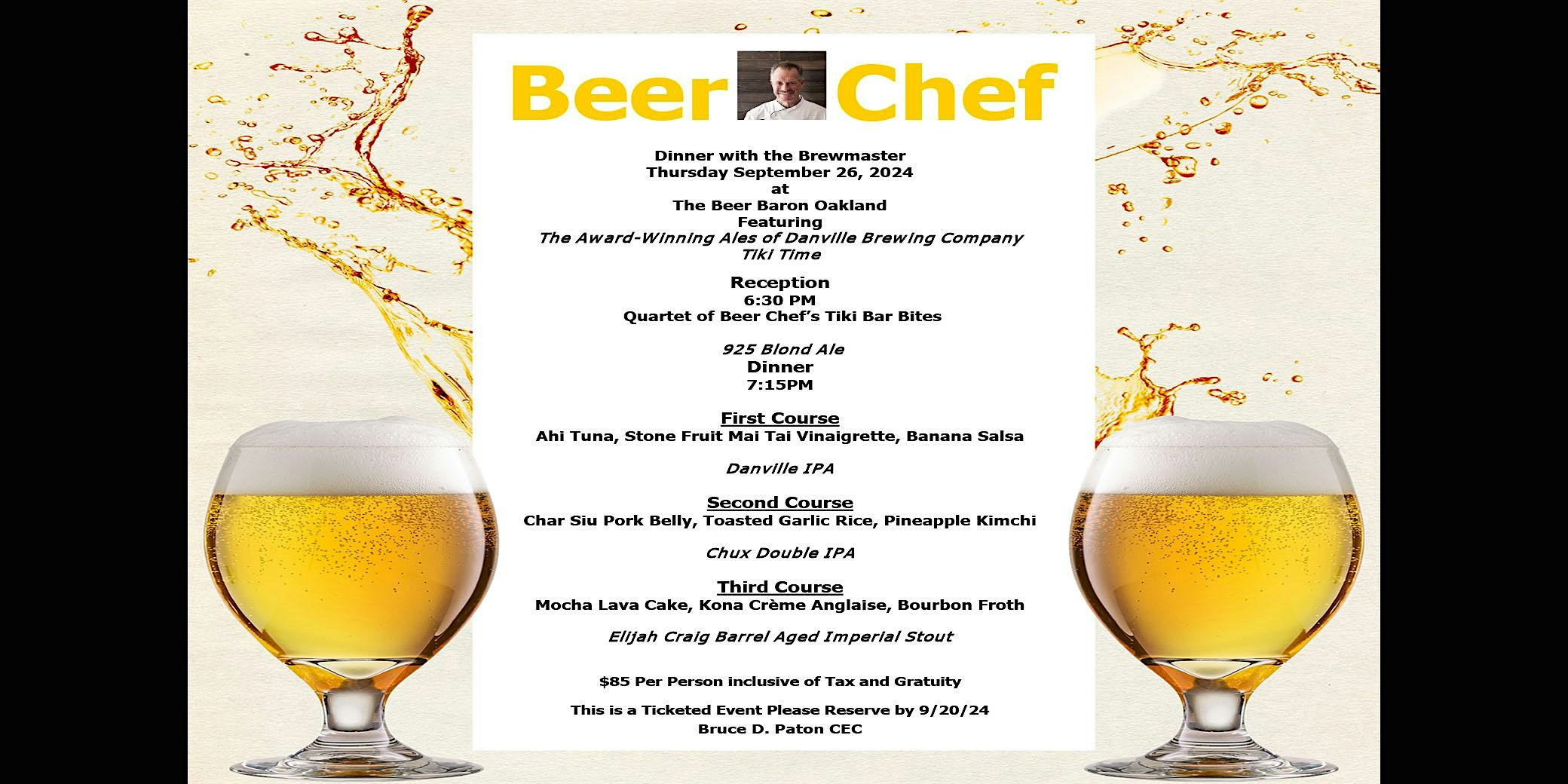 Beer Pairing Dinner with the Brewmaster & Danville Brewing – Oakland, CA