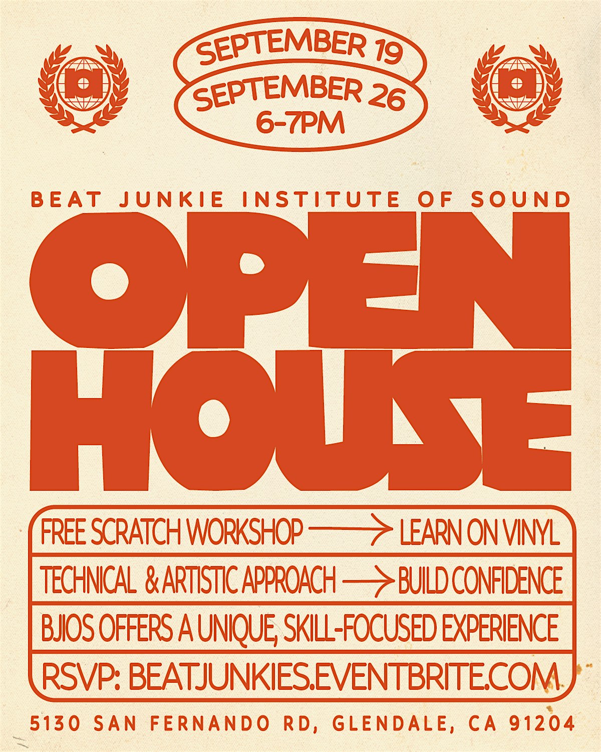 DJ School Open House and Free Turntablism Class – Glendale, CA