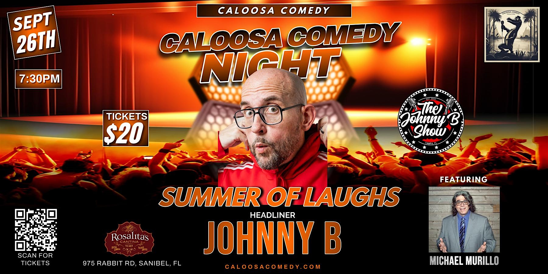 Caloosa Comedy Night: Summer of Laughs with Headliner Johnny B – Sanibel, FL