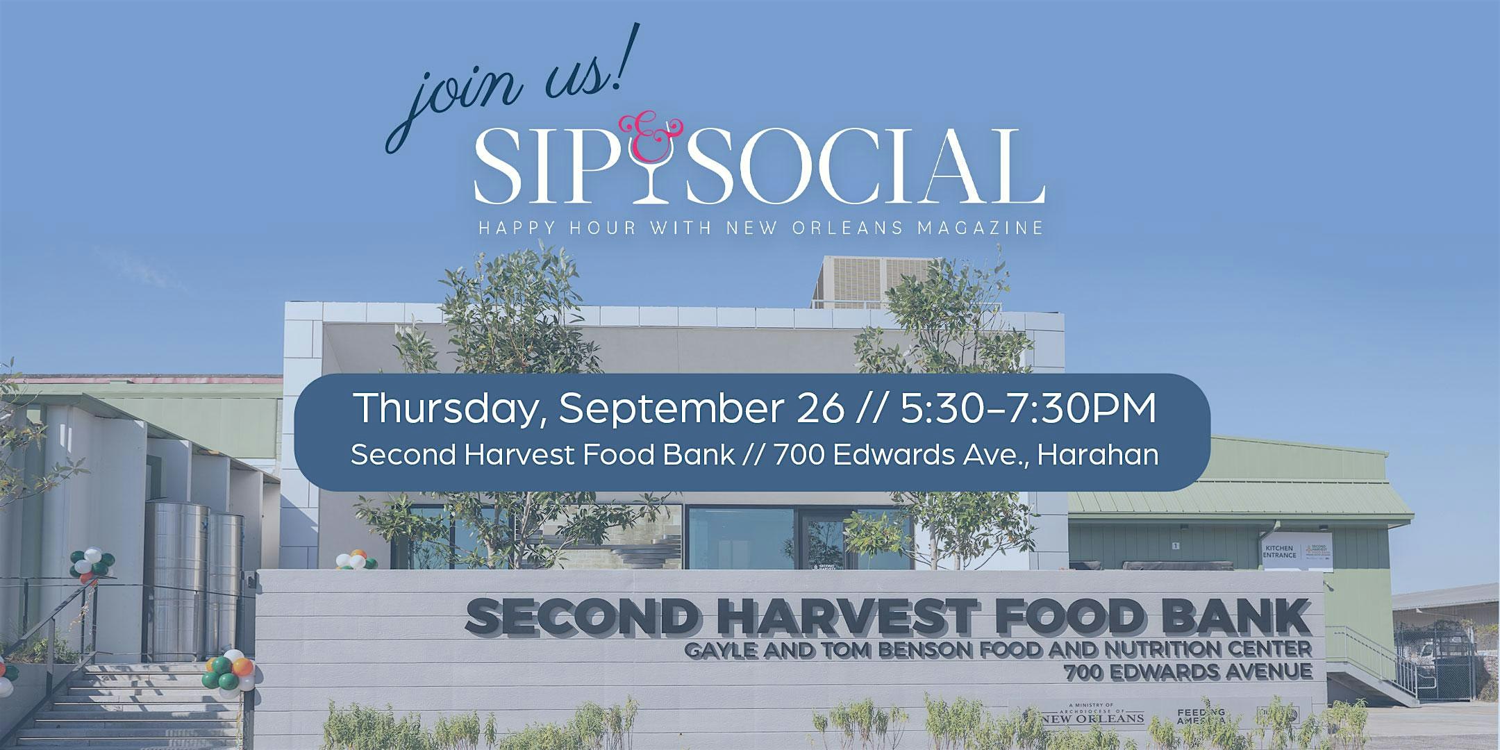 Sip & Social at Second Harvest Food Bank – New Orleans, LA