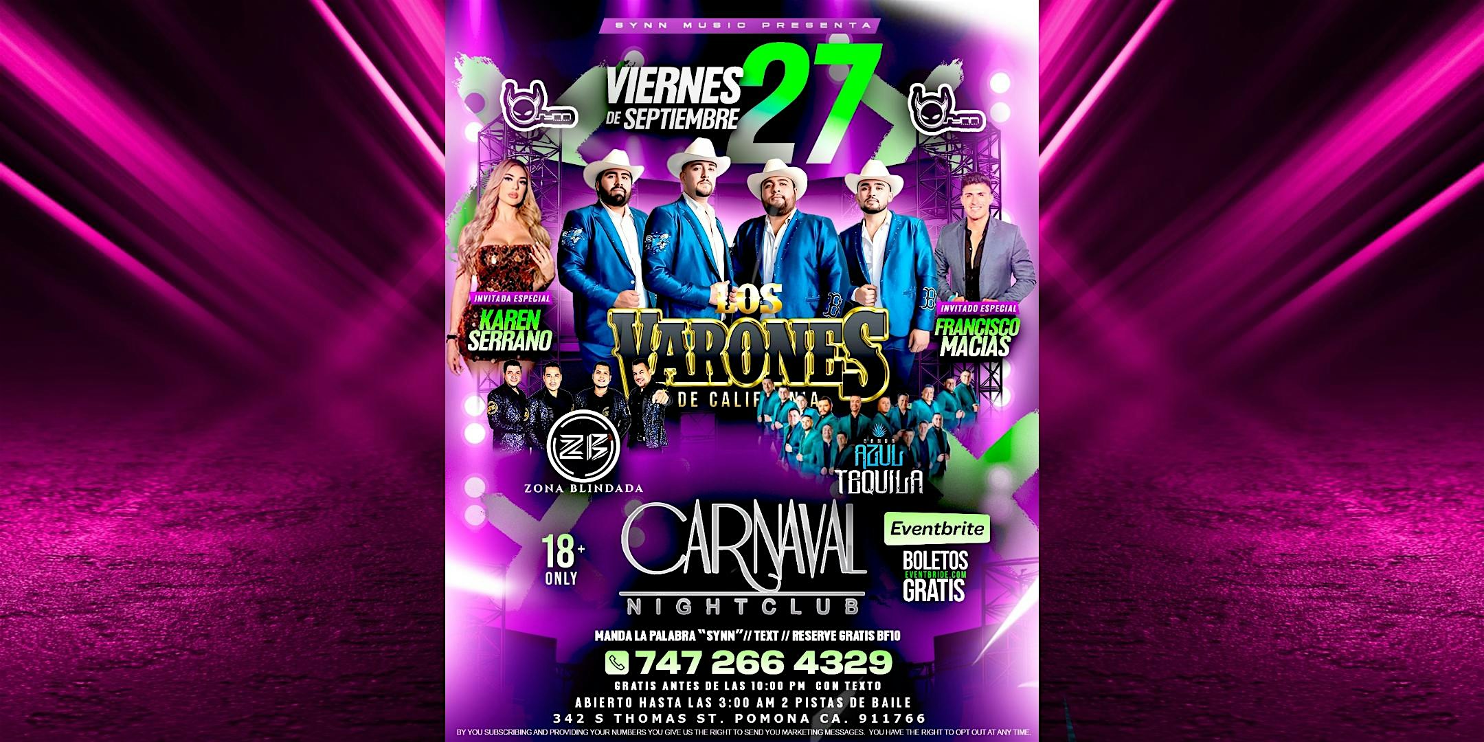 Friday Night Septiembre 27 – Banda, Norteño, y Reggaeton – Pomona, CA