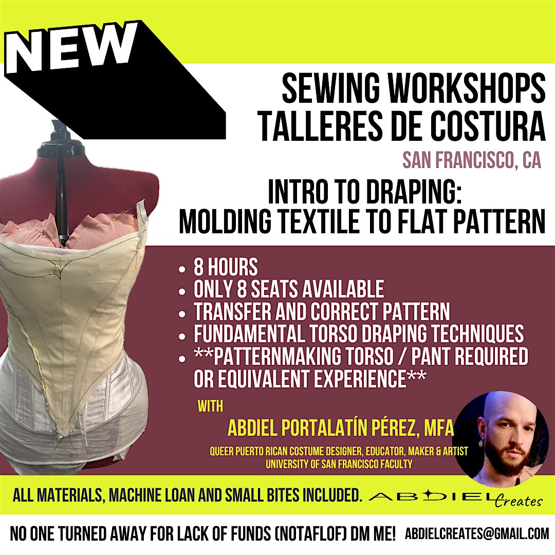 Intro to Draping: Molding Textile to Flat Pattern – San Francisco, CA